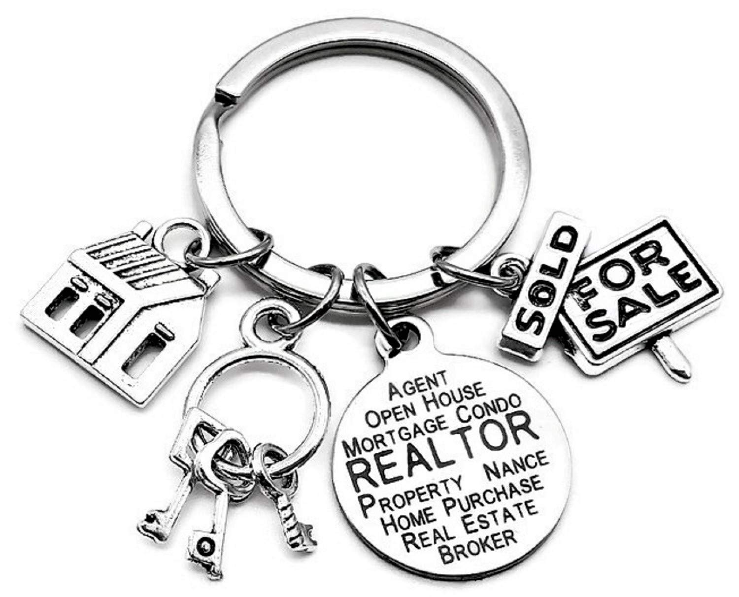 Realtor Keychain - House Charm Key Ring for Real Estate Agents, Broker Gift, Home Sale Charm - Perfect for Closing Gifts, Realtor Appreciation & Housewarming Presents
