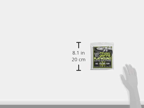 Ernie Ball Regular Slinky Flatwound Bass Guitar Strings 50-105 Gauge (P02812) - Premium Nickel Plated Steel for Smooth Playability & Warm Tone - Perfect for Jazz, Blues & Studio Recording