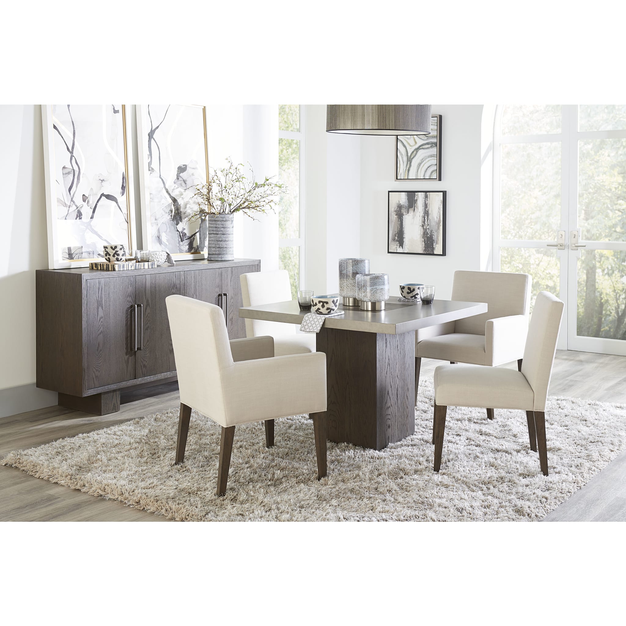 Modesto Upholstered Side Chair - Abalone Linen & French Roast Finish - Perfect for Dining Room, Living Room or Home Office Accent Seating