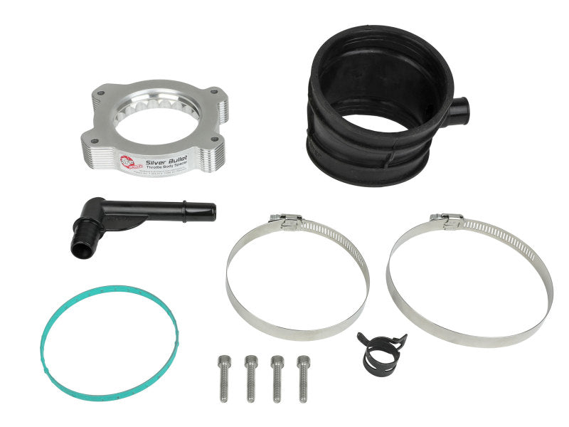aFe 2020 Corvette C8 Silver Bullet Aluminum Throttle Body Spacer - Compatible with Factory Intake Only (Silver) | Performance Upgrade for Racing & Street Driving