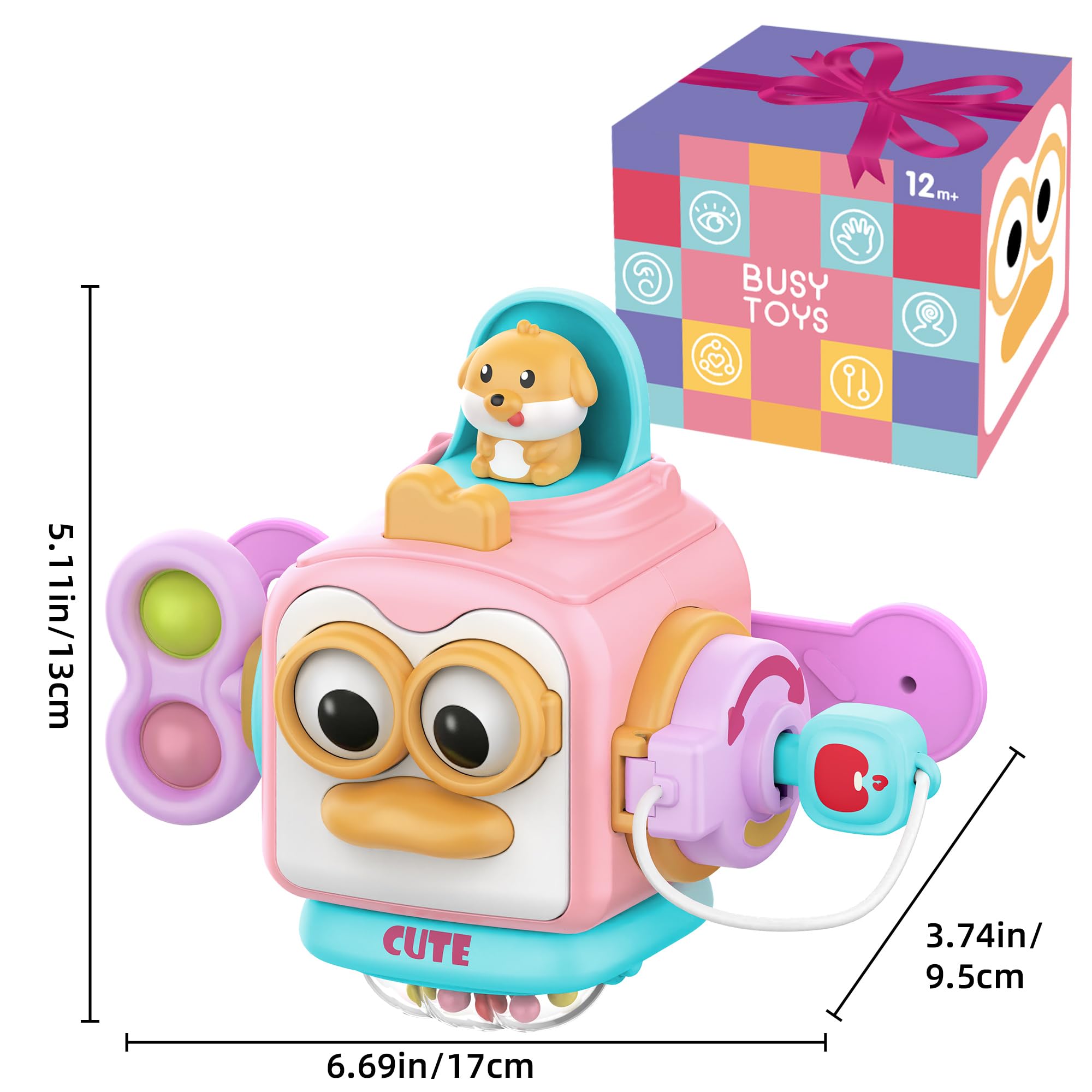 Montessori Busy Board for Toddlers 1-3 Years - Sensory Learning Toys for 1 Year Old Boys & Girls - Best Birthday Gift & Travel Activity Toy for 12-36 Month Old Babies - Perfect for Airplane, Car Rides & Early Childhood Development