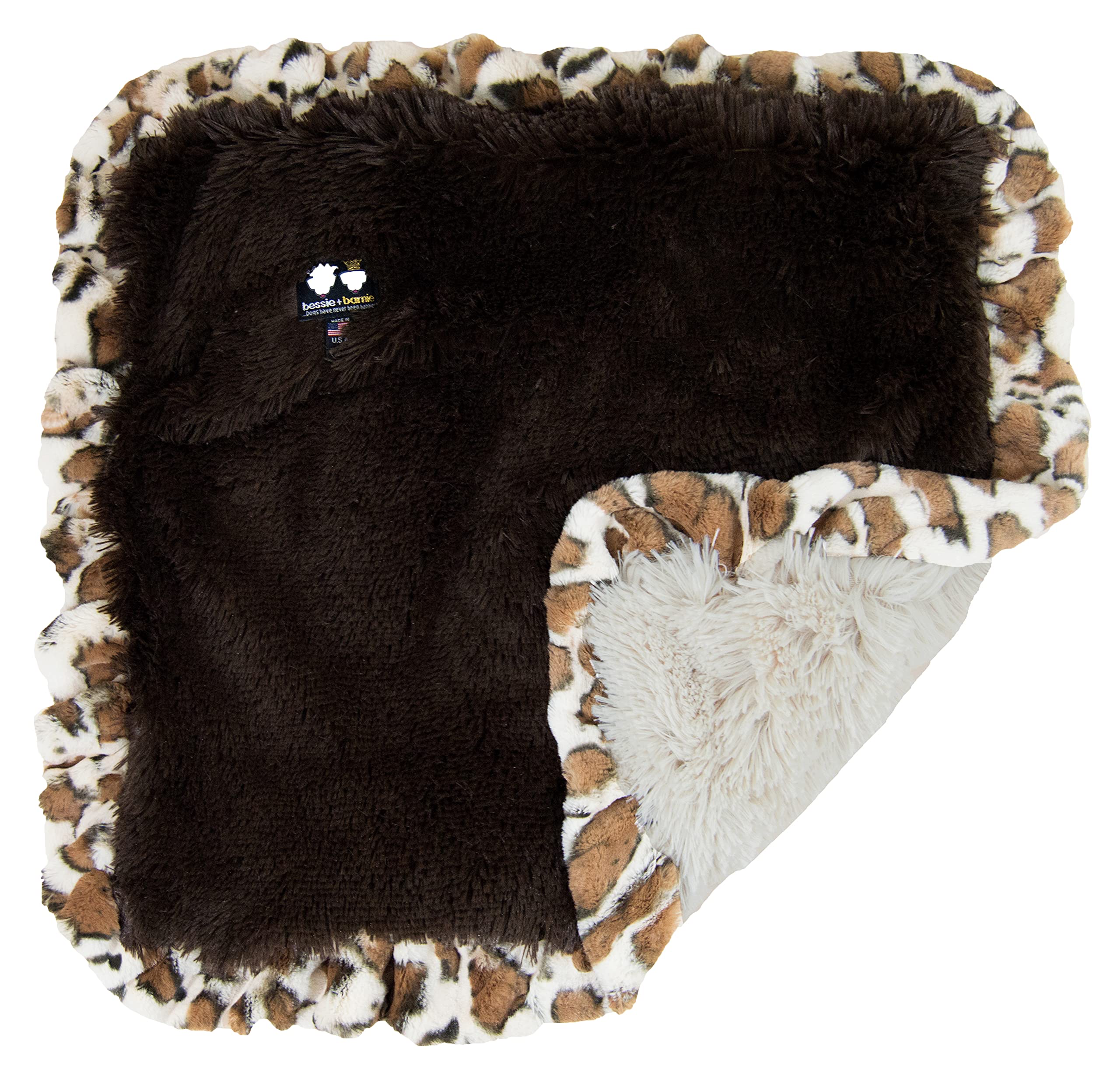 Bessie and Barnie Ultra Soft Reversible Faux Fur Pet Blanket for Dogs & Cats - Plush Machine Washable Dog Blanket in Multiple Sizes & Colors - Perfect for Beds, Couches & Travel