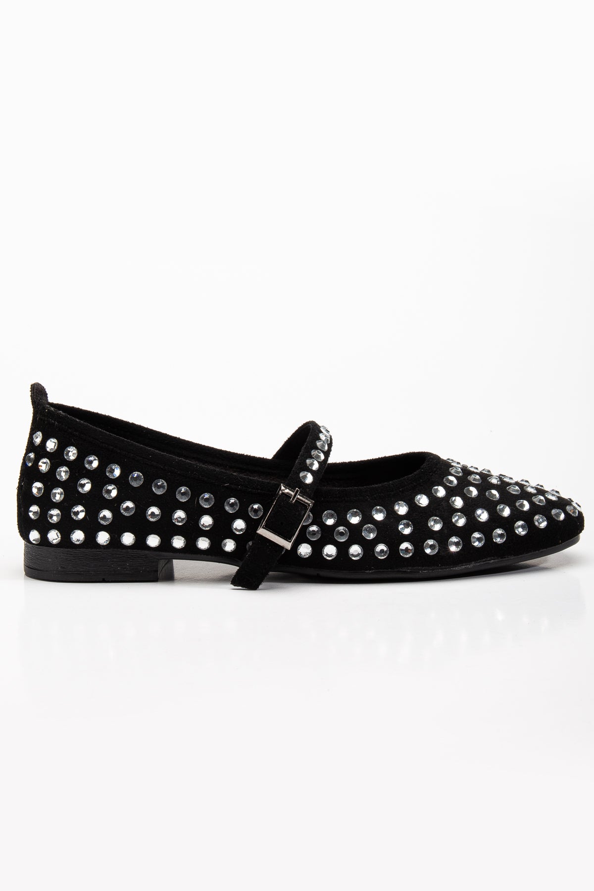 Emilie Studded Crystal Mary Jane Flats - Elegant Women's Dress Shoes for Weddings, Parties & Formal Events