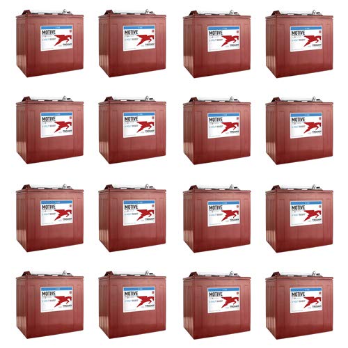 16 Pack Trojan T105 Deep Cycle Batteries 6V 225Ah for Duffy Boat 22' Cuddy Cabin - Marine, RV, Golf Cart & Solar Power Backup
