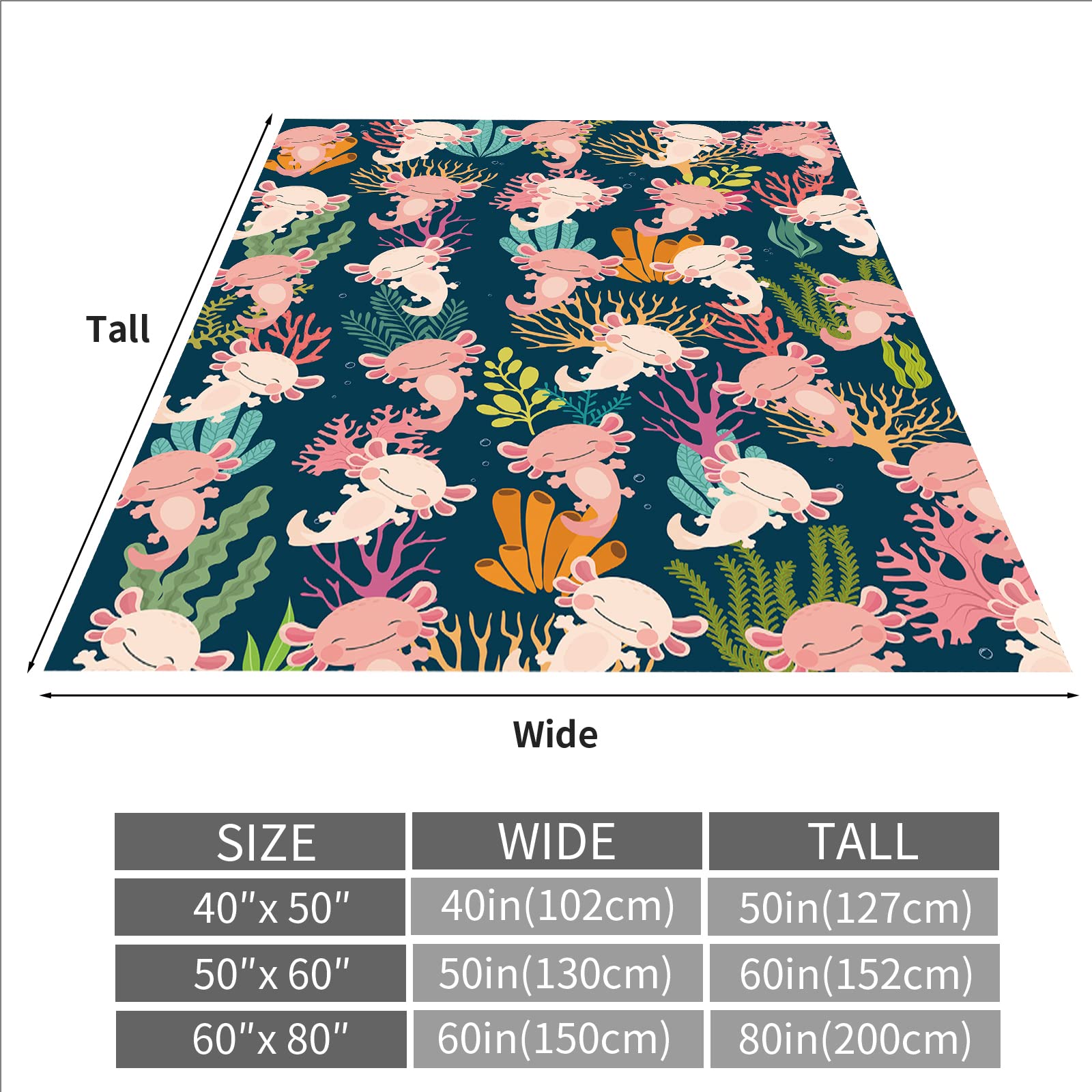 Super Soft Plush Flannel Axolotl Throw Blanket 40x50 Inches - Cozy Couch & Bed Blanket for Adults, Kids & Family - Perfect Gift for Animal Lovers & Home Decor