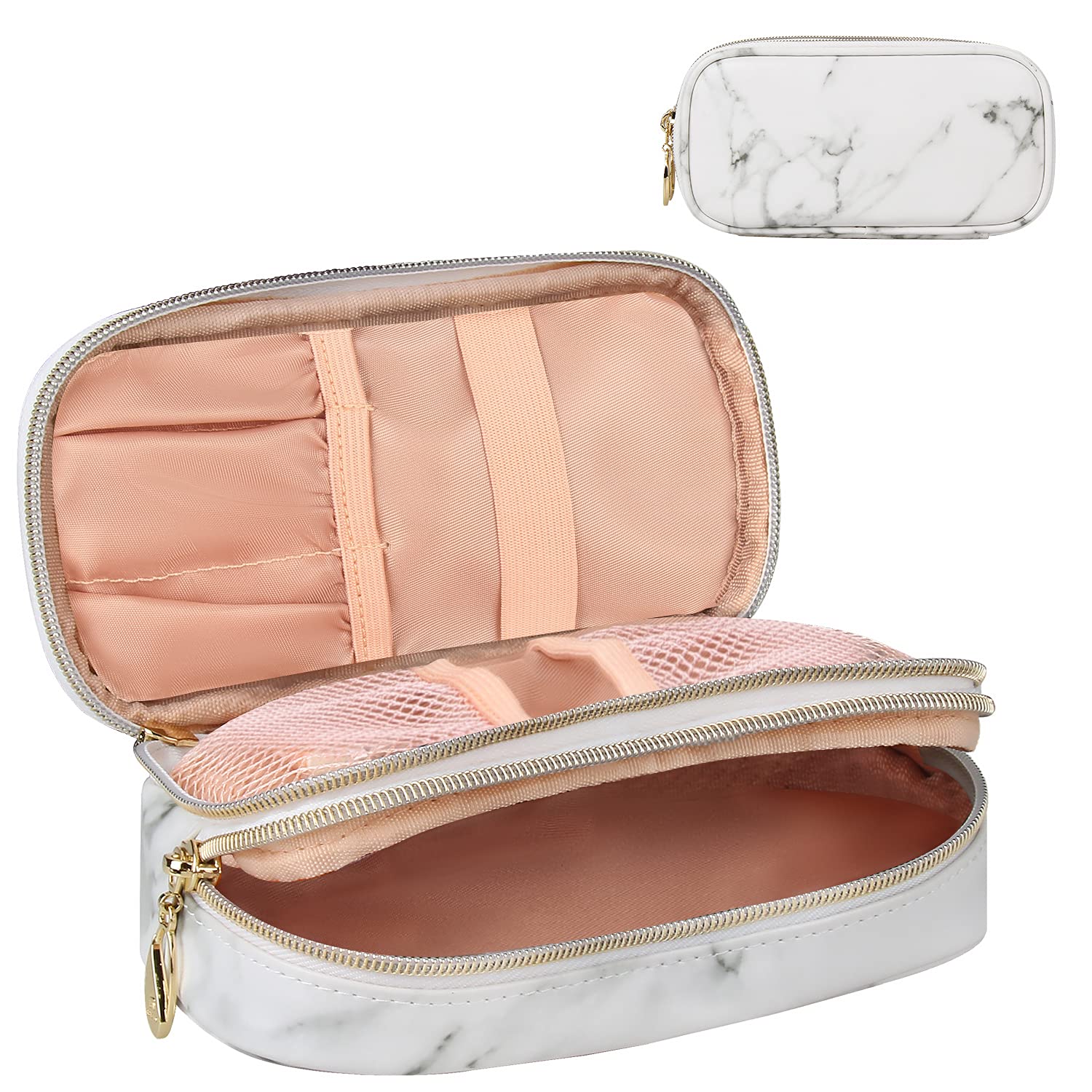 MONSTINA Women's Makeup Bag Travel Organizer - Cosmetic & Brush Pouch for On-the-Go Beauty