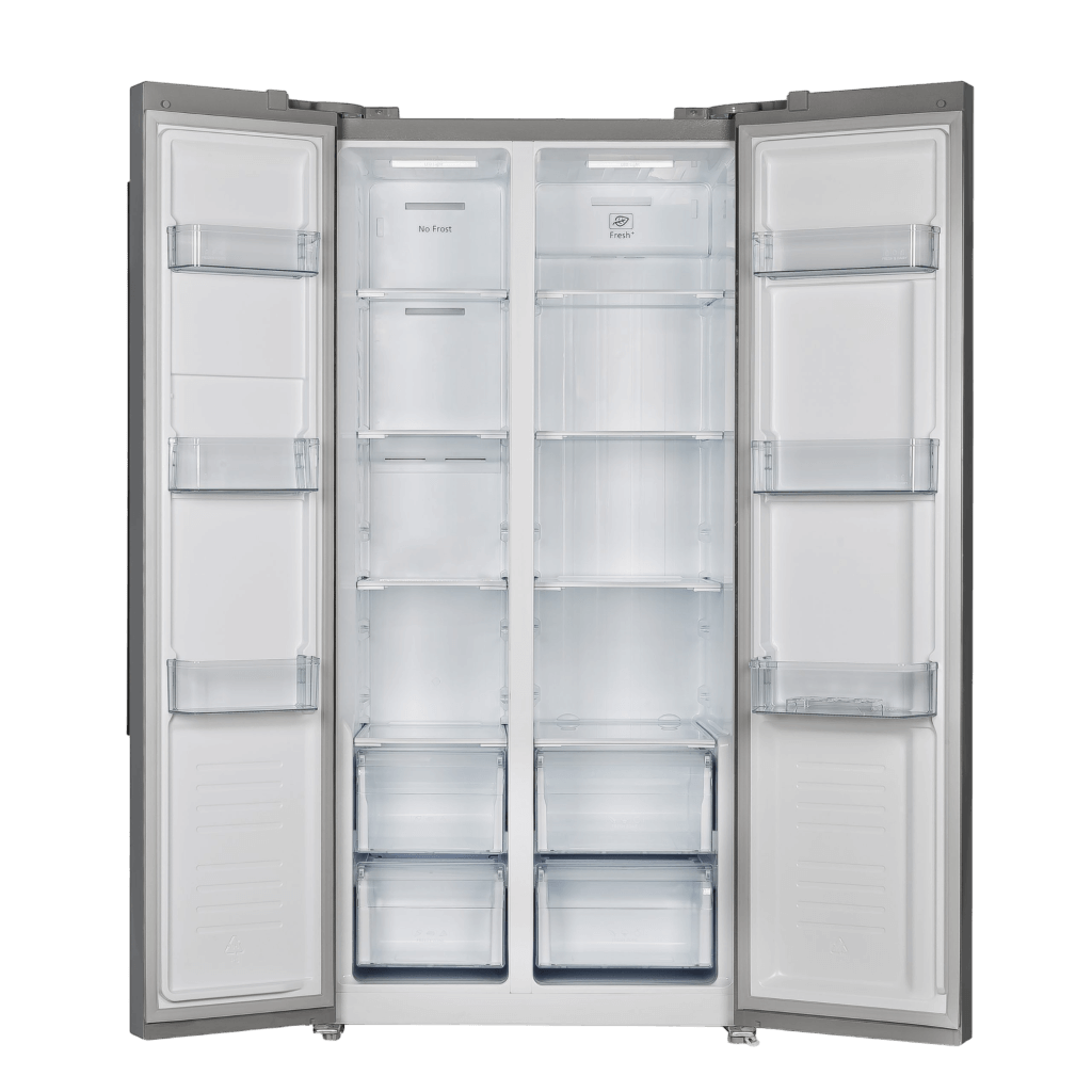 FORNO Salerno 33 Inch Side by Side Refrigerator 15.6 Cu.Ft Stainless Steel - Energy Efficient French Door Fridge with Spacious Freezer for Kitchen, Restaurant & Home Use (Model FFRBI1805 33SB)