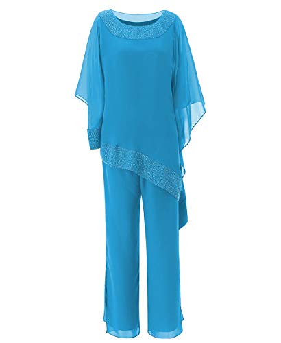 Vincent Bridal Women's Plus Size Chiffon Pant Suit - Elegant Mother of The Bride Dress for Weddings, Formal Evening Gowns & Special Occasions | Perfect for Wedding Receptions, Cocktail Parties & Black Tie Events