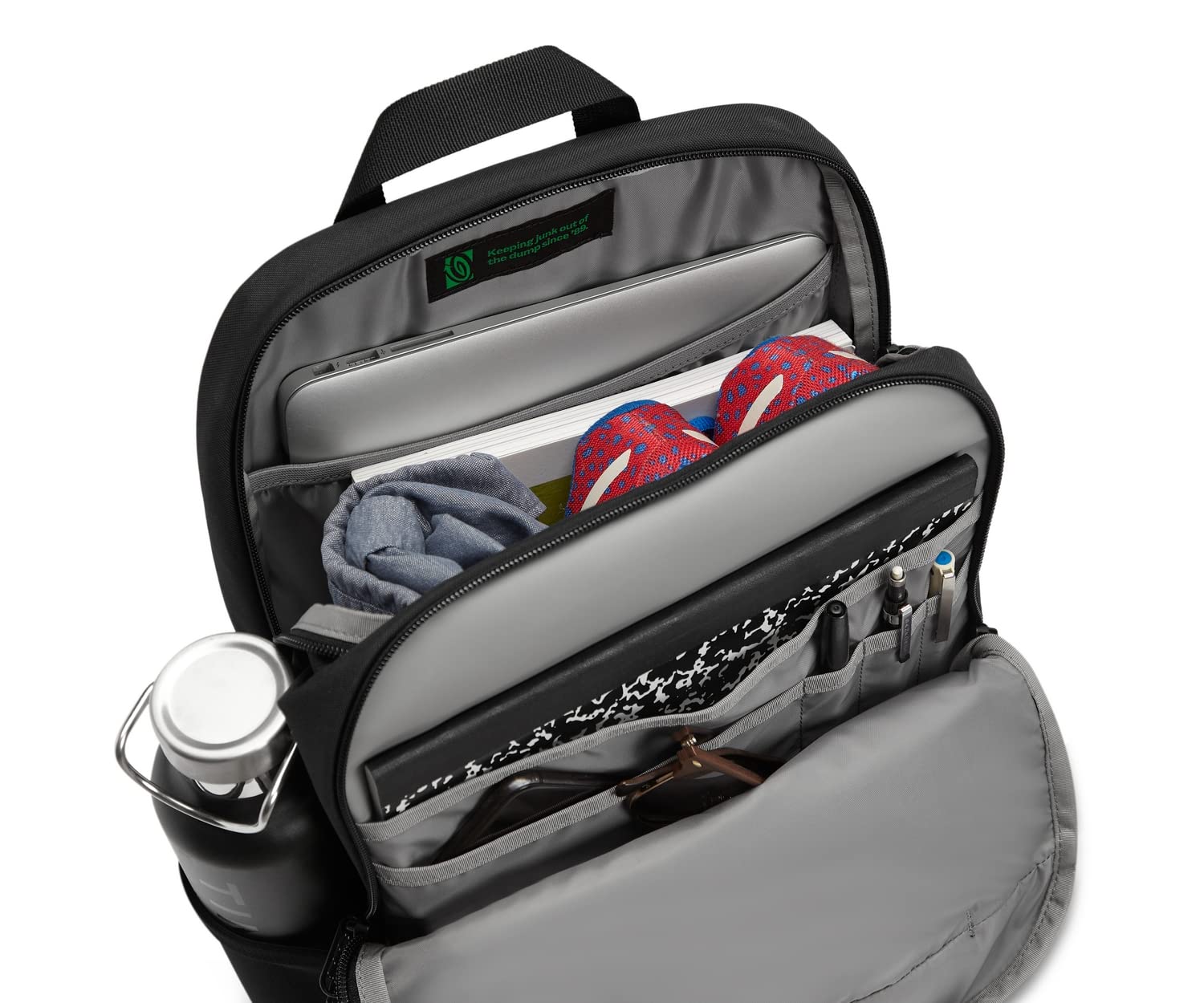 Timbuk2 Parkside Laptop Backpack 2.0 - Waterproof 15.6 Inch Laptop Bag with USB Charging Port, Durable Eco-Friendly Black Backpack for Work, Travel & Commuting