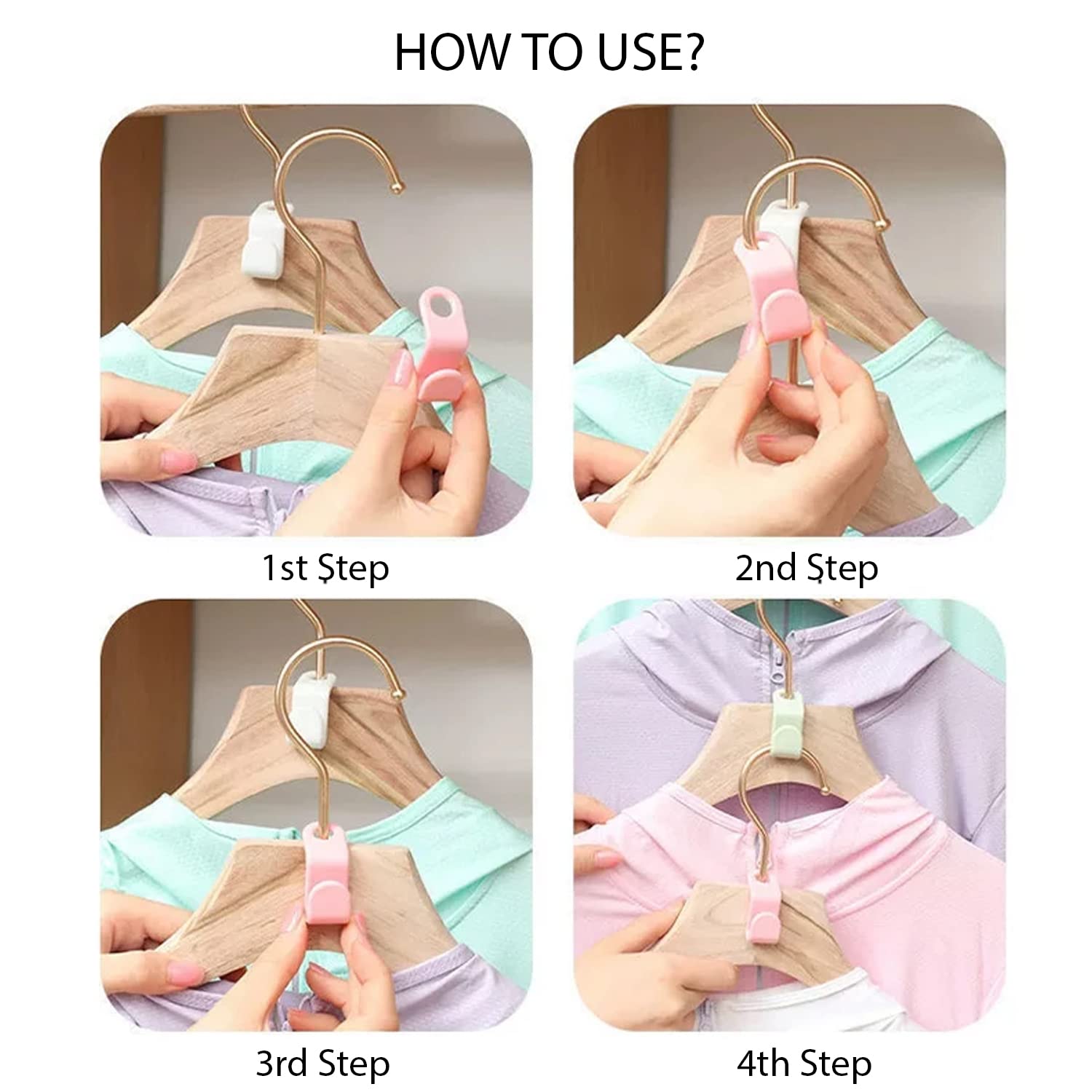 Gorilla Case Heavy-Duty Clothes Hanger Connector Hooks - 20 PCS Space Saving Closet Organizer for Dorm Room, College Essentials - Perfect for Small Spaces & Wardrobe Organization