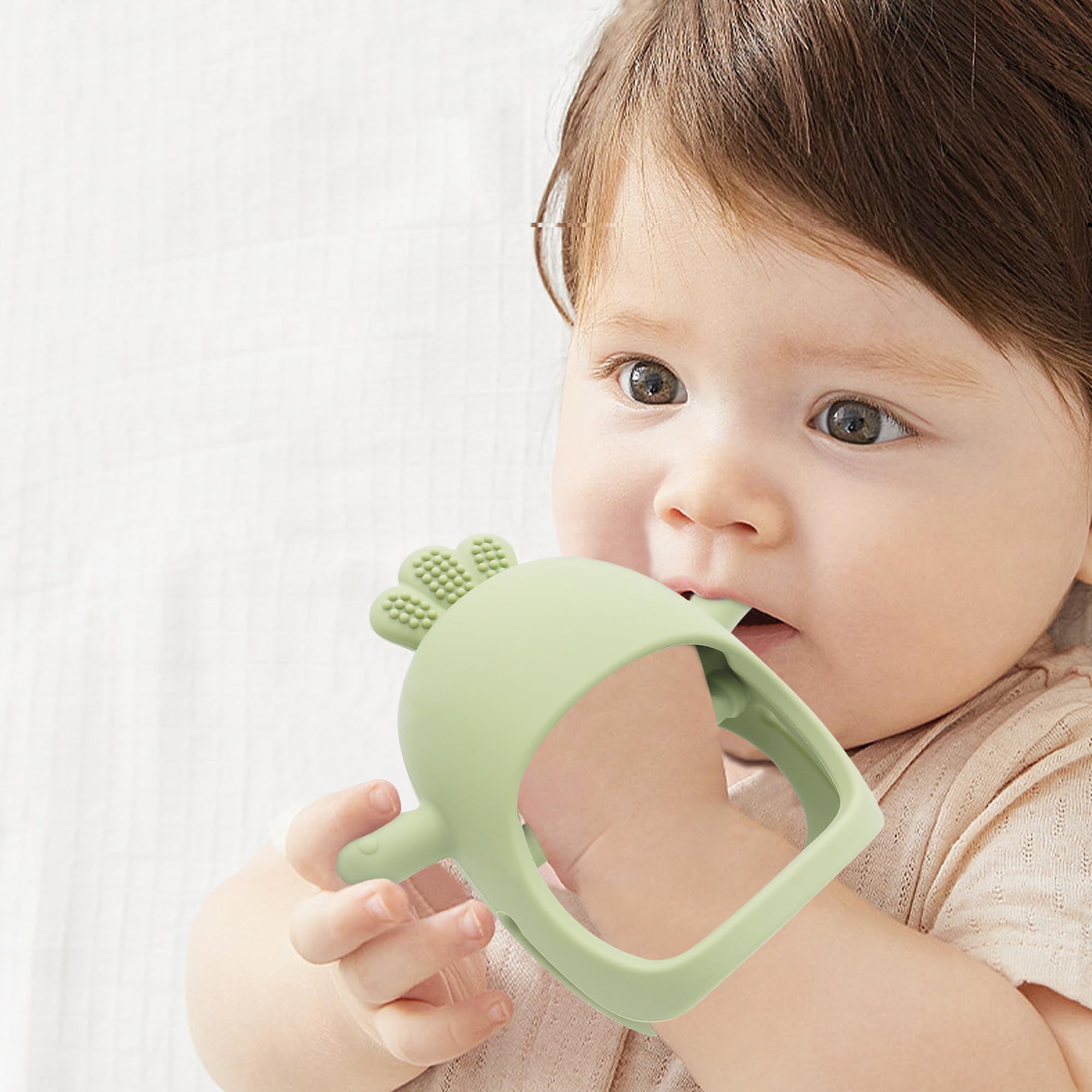 Best Baby Teething Toys 0-12 Months - BPA Free Silicone Teethers for Infants, Anti-Drop Hand Teether & Pacifier Mitten for Newborns (Blue) | Perfect for Soothing Sore Gums & Sensory Development
