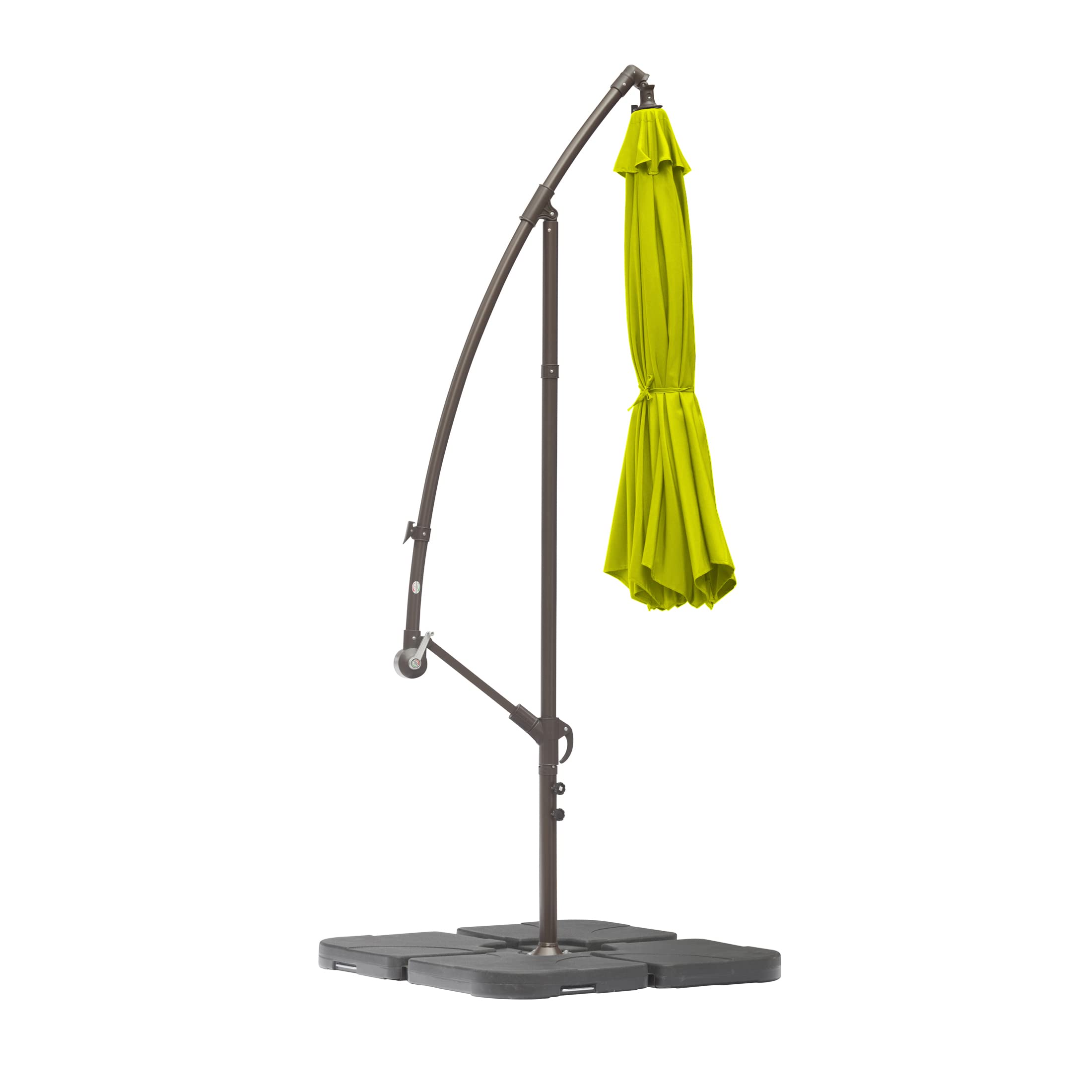 10ft Outdoor Patio Cantilever Umbrella with Stand & Weighted Base - 3-Piece Hanging Shade Kit for Backyard, Poolside, and Garden Relaxation
