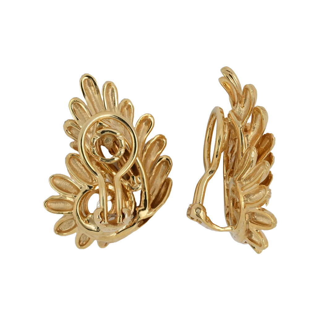 Exquisite Opal, Emerald & Diamond Floral Leaf Earrings for Women | Elegant Dangle Drop Earrings | Perfect for Weddings, Parties & Special Occasions