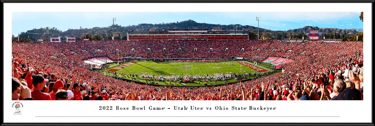 2022 Rose Bowl Game Utah vs Ohio State Panoramic Poster & Framed Picture - Blakeway Panoramas Wall Art for Football Fans & Sports Memorabilia Collectors