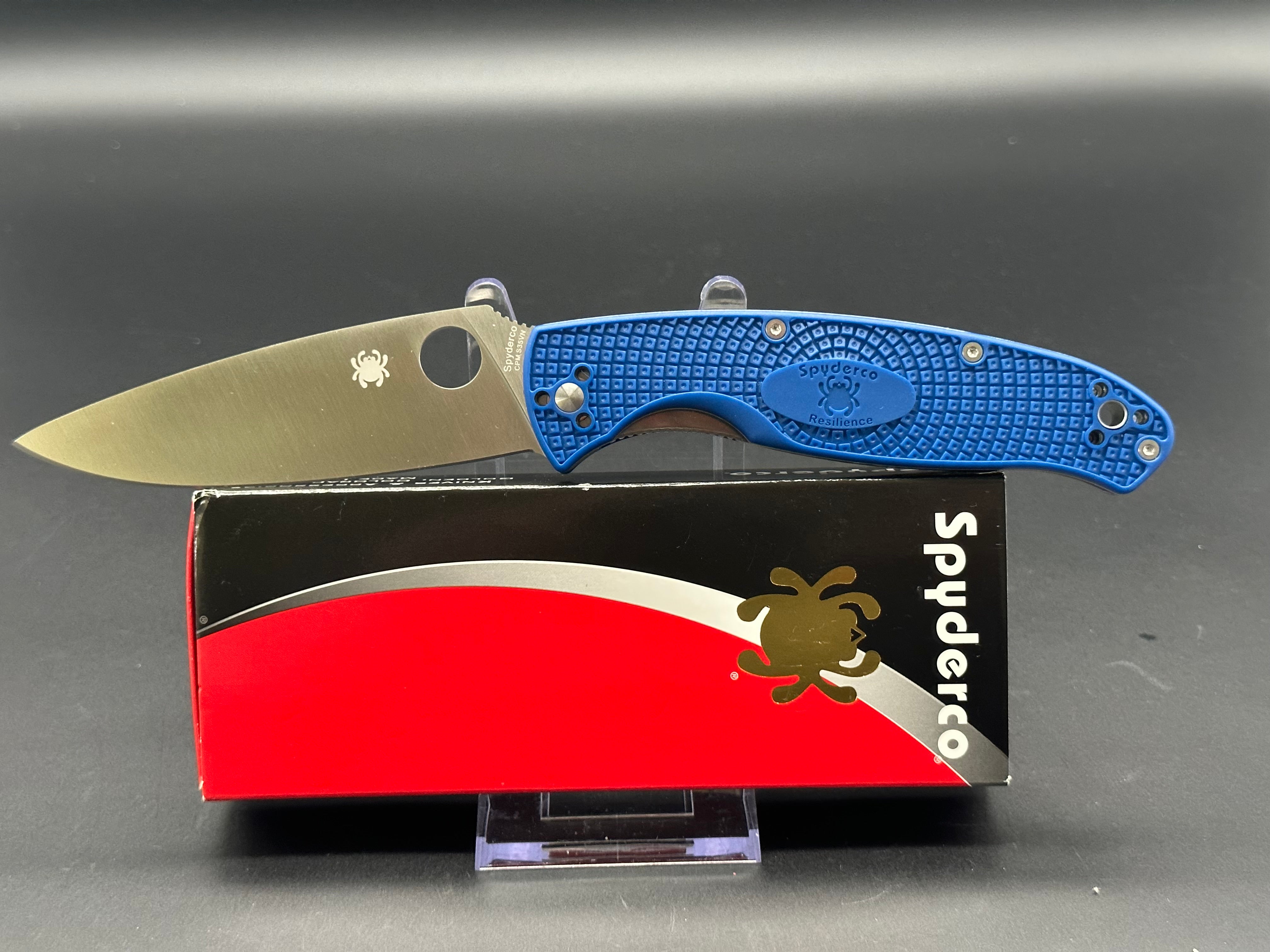 Spyderco Resilience Folding Knife - Blue G-10 Handle, CPM-S30V Steel Blade - Perfect for Outdoor Camping, Hiking & Everyday Carry (EDC)