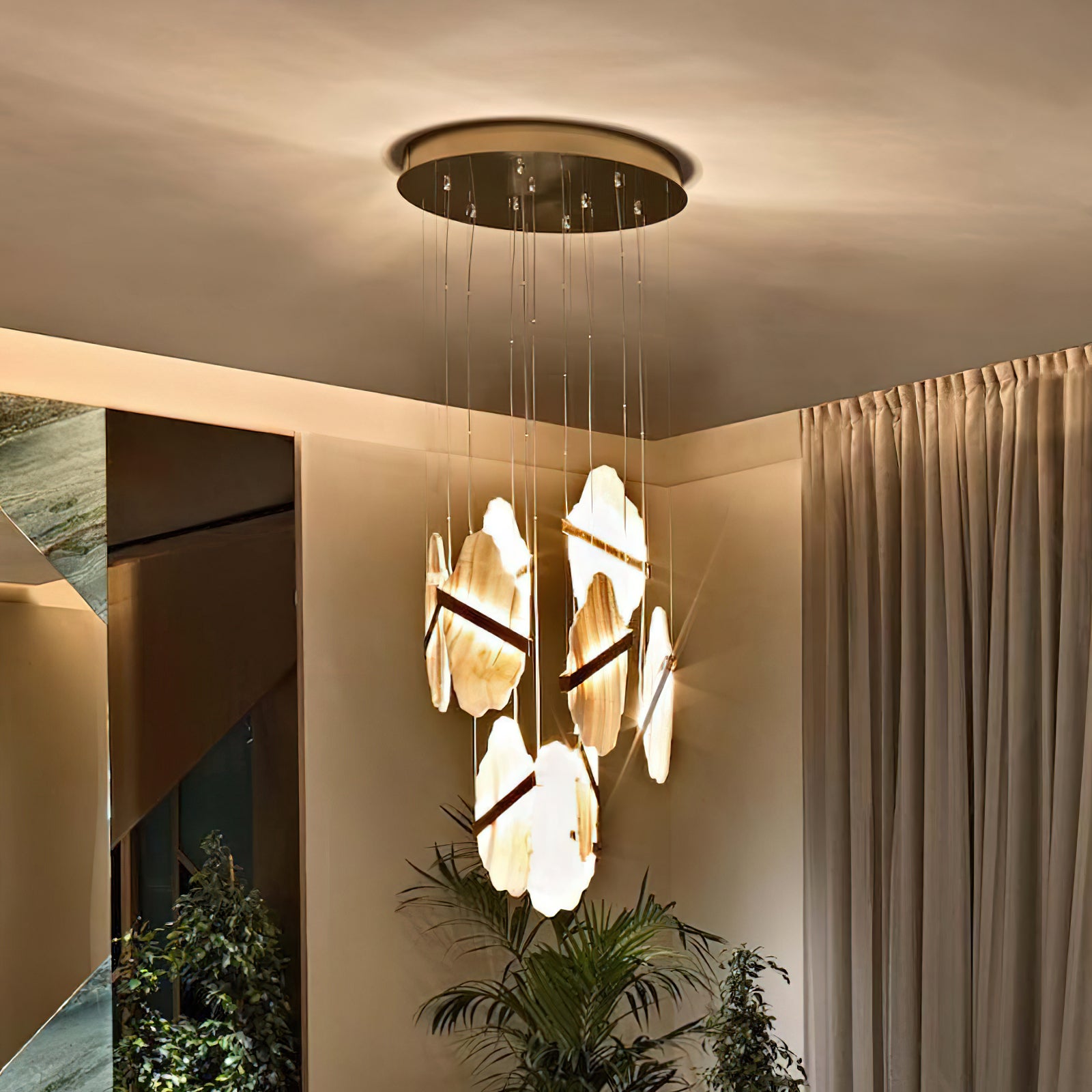 Auralith Crystal Chandelier - Elegant Modern Ceiling Light Fixture for Dining Room, Bedroom & Living Room Decor | Energy Efficient LED Lighting | Easy Installation Home Lighting Solution