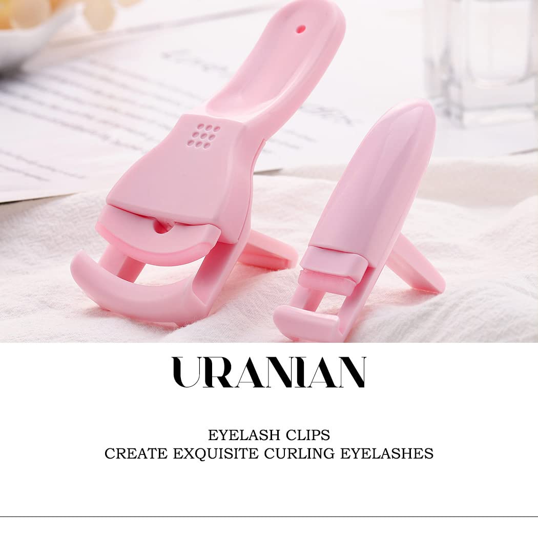 Uranian Beauty Eyelash Curler - Plastic Lash Curling Tool with 1 Silicone Refill Pad for Women & Girls | Perfect for Home Makeup, Salon Use & Travel Beauty Essentials