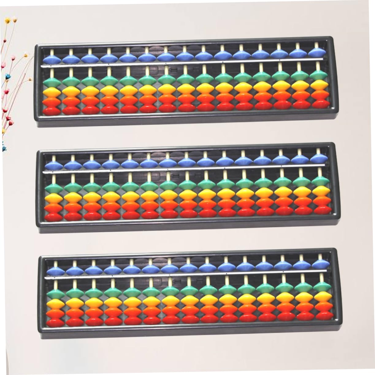 3-Piece 15-Row Educational Abacus Toy for Kids - Math Learning Tool, Counting Practice, and Arithmetic Playset - Perfect for Classroom, Homeschooling & Early Childhood Development