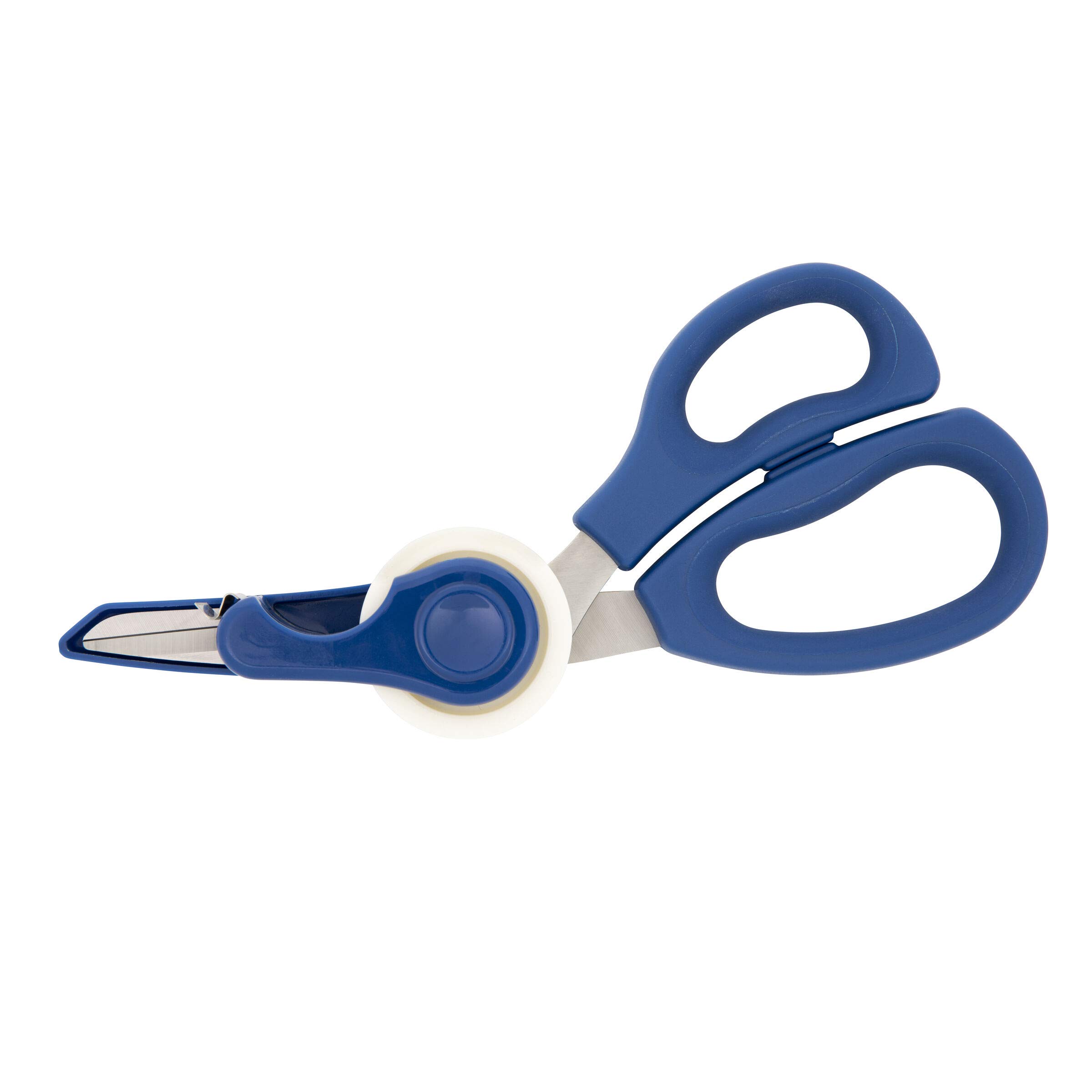 Sabatier 2-in-1 All-Purpose Scissors with Removable Tape Dispenser - Ultra Sharp Stainless Steel Multi-Purpose Scissors for Office, Home, Crafting & Gift Wrapping (11.4 Inch, Blue) - Perfect for Cutting Wrapping Paper, Ribbons, Tape & Everyday Household Tasks