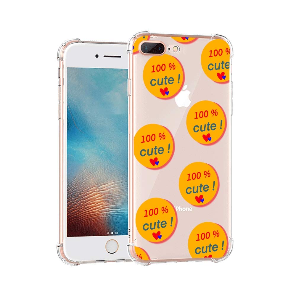 Premium Clear iPhone 7 Plus/8 Plus Case - Shockproof TPU Bumper with Cute Designs for Women & Girls | Slim Protective Cover for Everyday Use, Travel & Work
