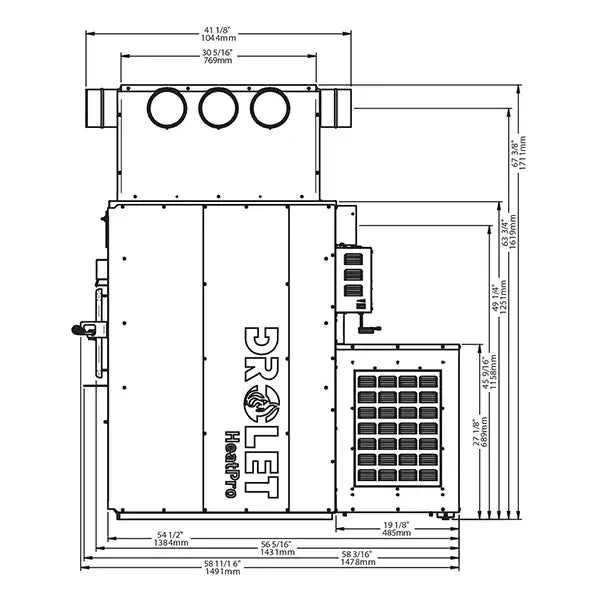 Drolet DF03000 Heatpro CSA Certified 3,500 Sq. Ft. Wood Burning Furnace - Efficient Home Heating for Large Spaces (Ideal for Cabins, Workshops & Rural Homes)