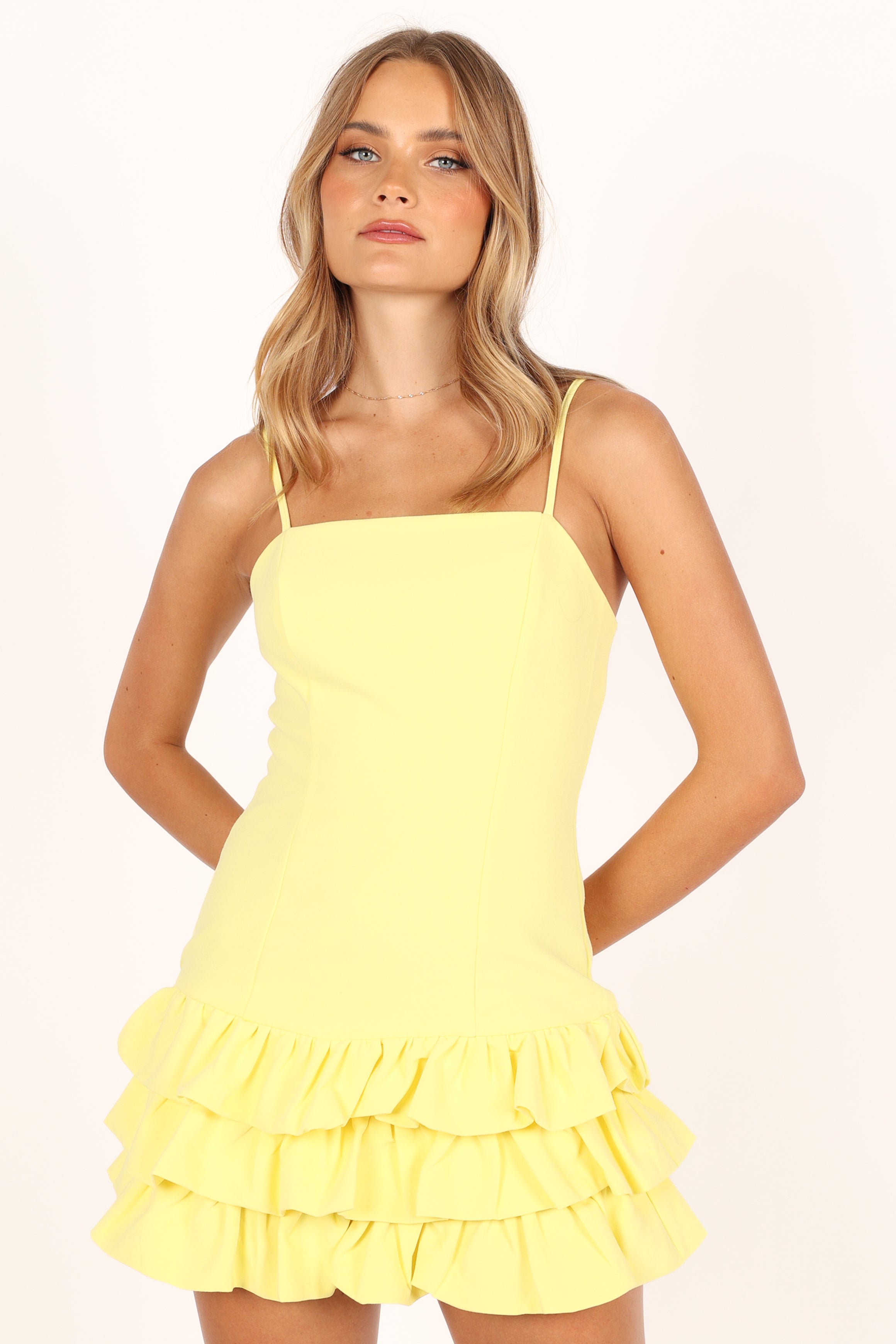 Junee Women's Mini Dress - Flowy Summer Lemon Print Sundress for Beach, Party & Casual Wear | Lightweight & Comfortable