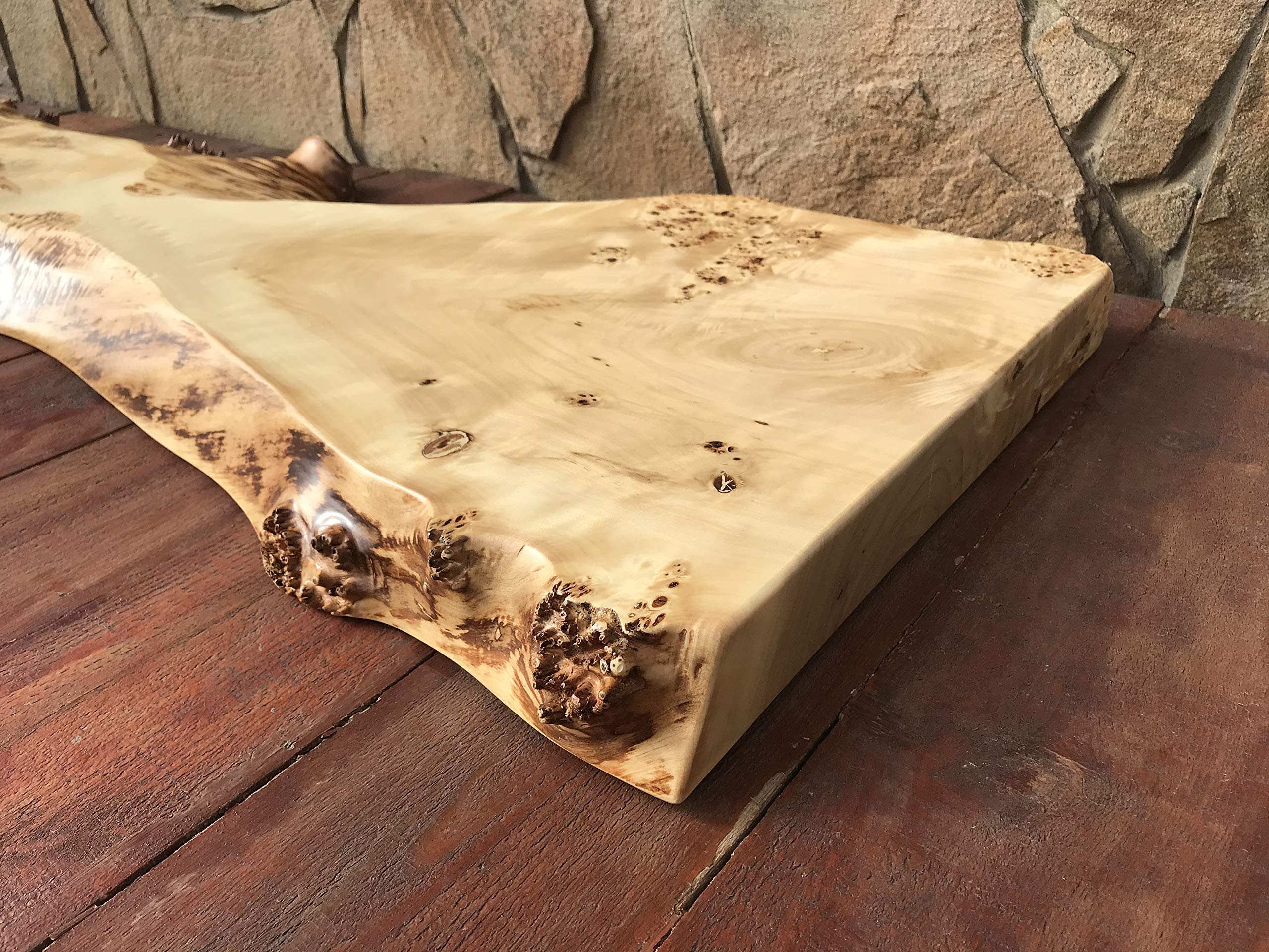 Handcrafted Poplar Burl Live Edge Table Top - Natural Wood Slab for Dining Room, Kitchen Island, or Rustic Home Decor
