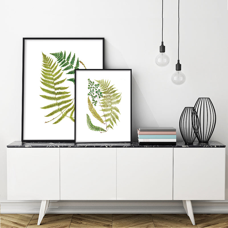 Green Leaves Canvas Print - Modern Plant Art with Floater Frame - Perfect for Living Room, Bedroom & Office Wall Decor