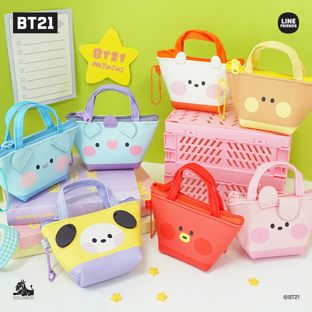BT21 Mini Zippered Pouch - Cute Character Cosmetic Bag for Makeup, Travel & School Supplies | Perfect for BTS Fans, Gift Ideas & Daily Organization