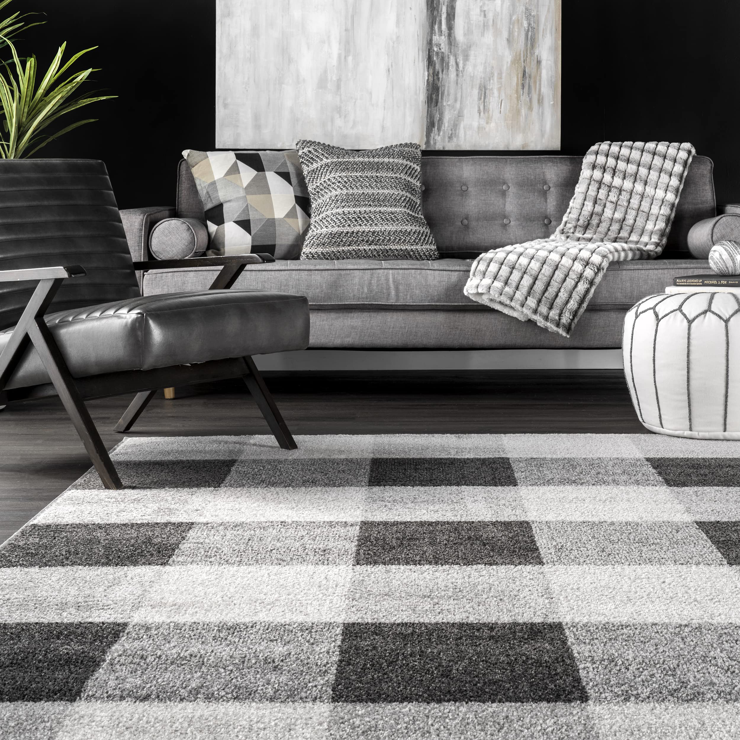 nuLOOM 10' x 14' Performance Indoor Area Rug - Non-Shedding, Power Loomed High-Traffic Rug for Living Room, Bedroom & Home in Aisha Grey - Perfect for Family Gatherings, Cozy Nights & Home Decor
