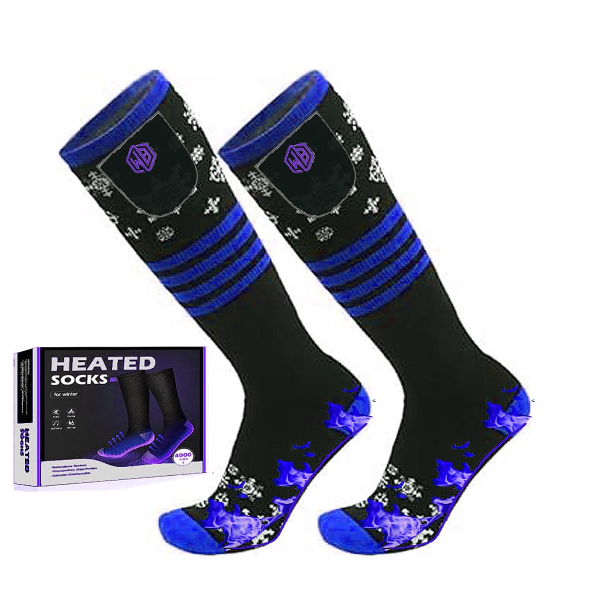 Rechargeable Heated Socks for Men & Women - Electric Foot Warmers for Hunting, Skiing, Cycling, Camping & Hiking - Perfect Winter Gift & Christmas Stocking Stuffers for Cold Weather Outdoor Activities