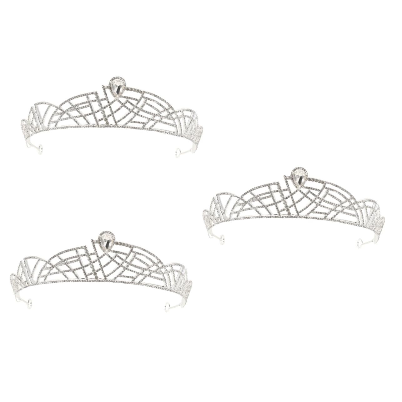 SOIMISS 3-Piece Crown Hair Accessories Set - Wedding Bride Tiara, Rhinestone Bridal Headpiece, Baroque Glitter Party Hair Jewelry for Women (Zinc Alloy) - Perfect for Weddings, Prom, Pageants & Special Occasions