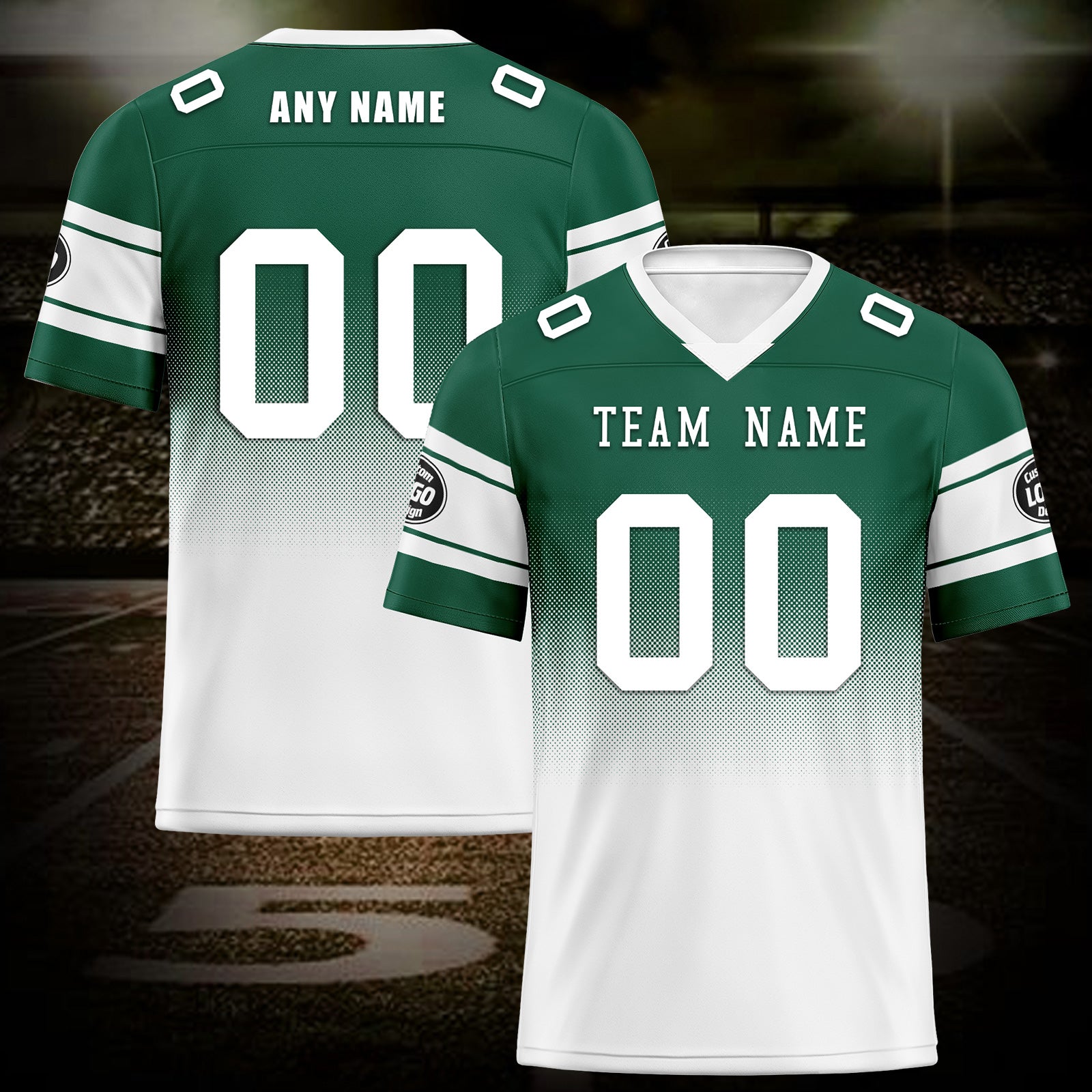 Custom Green & White New York Football Jersey and Hat Combo - Personalized NFL Fan Gear for Men & Women - Perfect for Game Day, Tailgating, and Sports Events