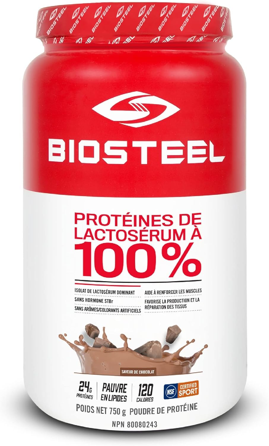 BioSteel Sports Chocolate 100% Whey Protein Powder - rBGH Hormone Free, Non-GMO Post Workout Recovery Formula, 25 Servings - Ideal for Muscle Growth, Weight Loss & Fitness Enthusiasts