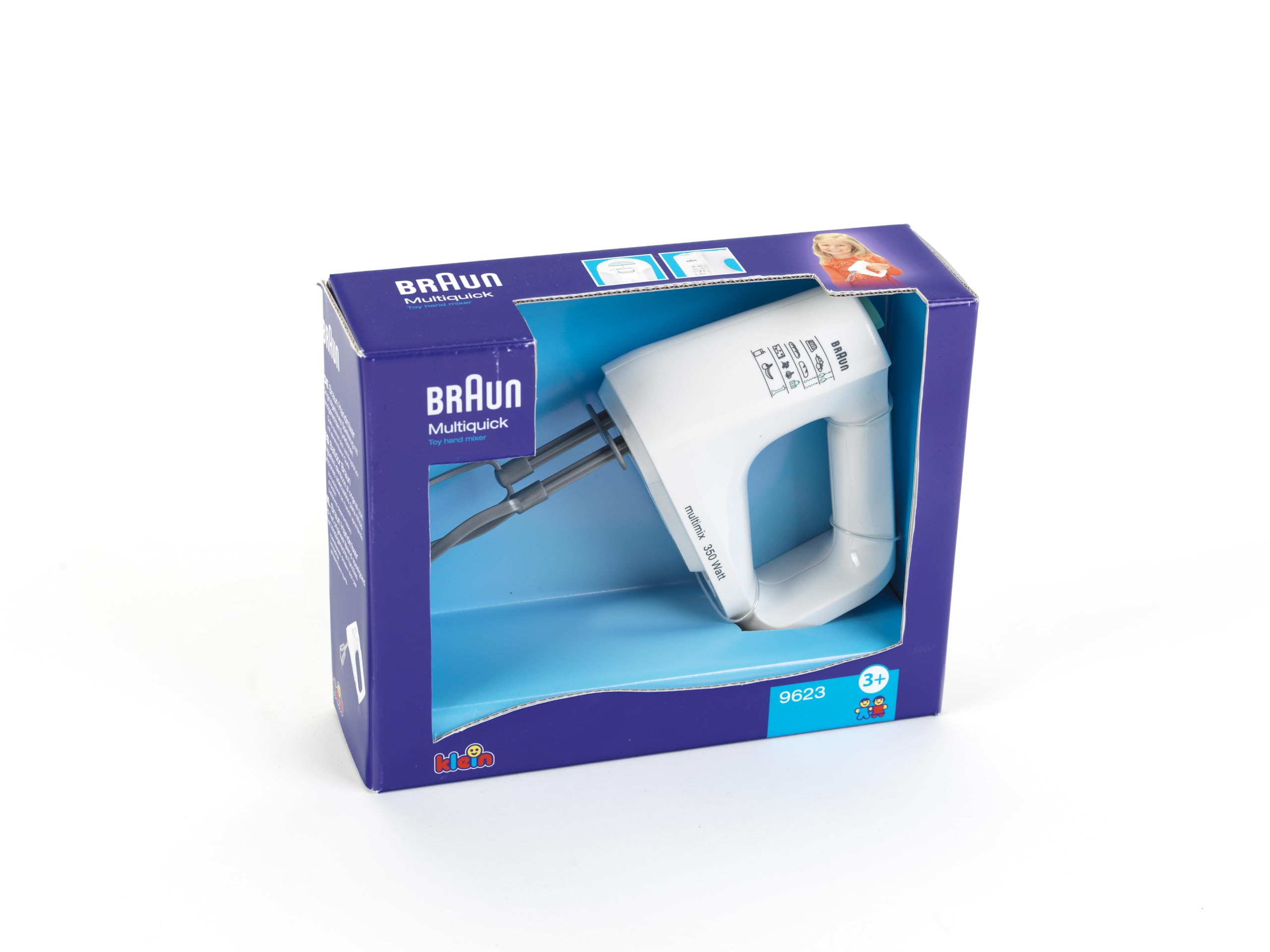 Klein Theo Braun Toy Hand Mixer for Kids - Pretend Play Baking & Cooking Toy - Safe & Durable Plastic Mixer for Toddlers & Children - Perfect for Play Kitchen, Birthday Gifts & Role Play Games