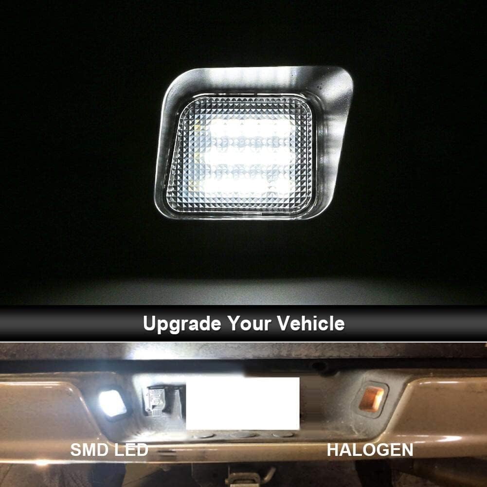 Gempro LED License Plate Light Lamp Assembly - 6000K Xenon White LED Replacement for 2003-2018 Dodge RAM 1500/2500/3500 Pickup Truck - Durable & Bright Lighting for Night Driving & Enhanced Visibility