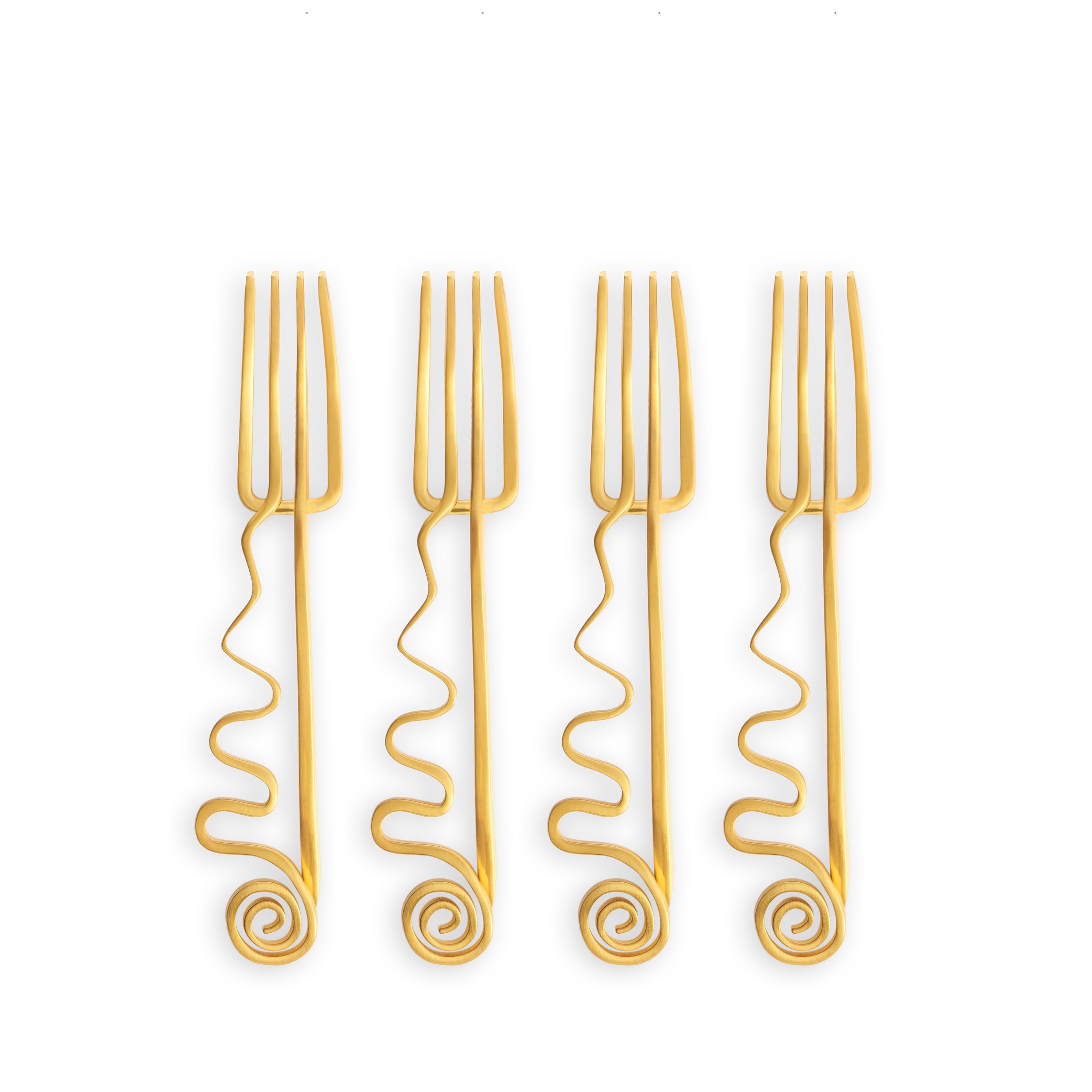 Spiral Cocktail Forks Set of 4 - Elegant Stainless Steel Appetizer Forks for Parties, Weddings & Charcuterie Boards - Perfect for Hors d'oeuvres, Cheese Platters & Cocktail Events