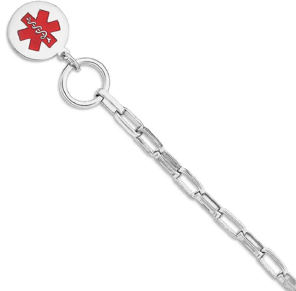 925 Sterling Silver Engraveable Medical Alert ID Bracelet - Personalized Name & Emergency Info Disc - Perfect for Allergies, Diabetes & Medical Conditions (Ideal for Seniors, Kids & Travel)