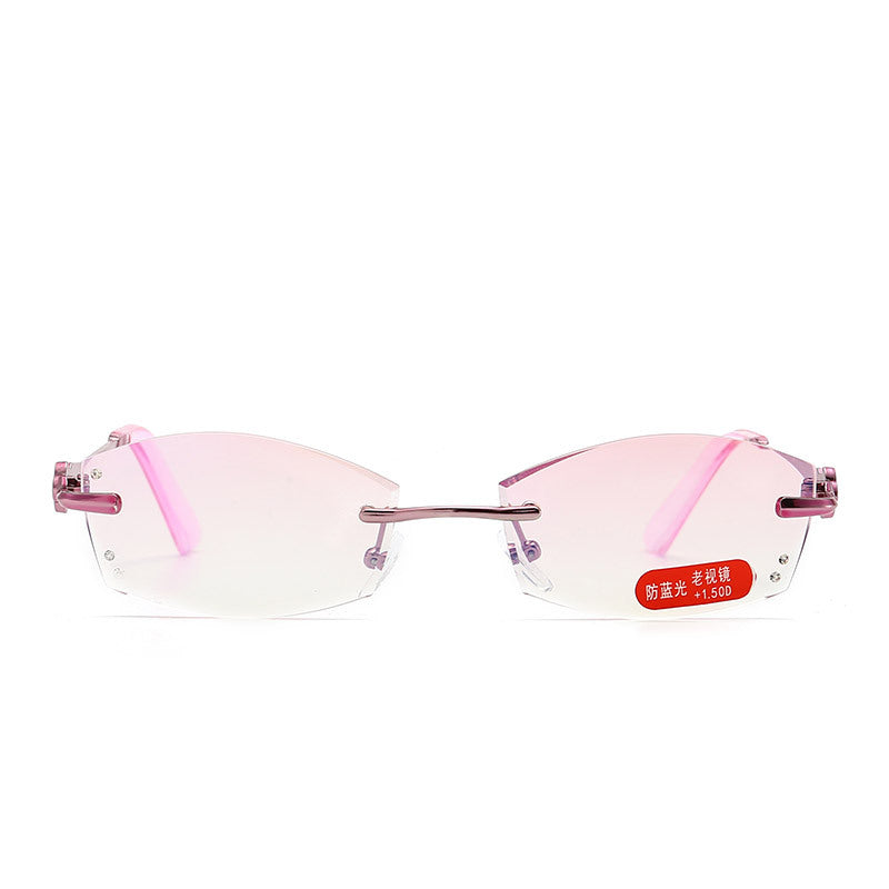 Women's Diamond Cut Edge Anti Blue Light Reading Glasses for Computer Work & Screen Time - Reduce Eye Strain & Improve Clarity