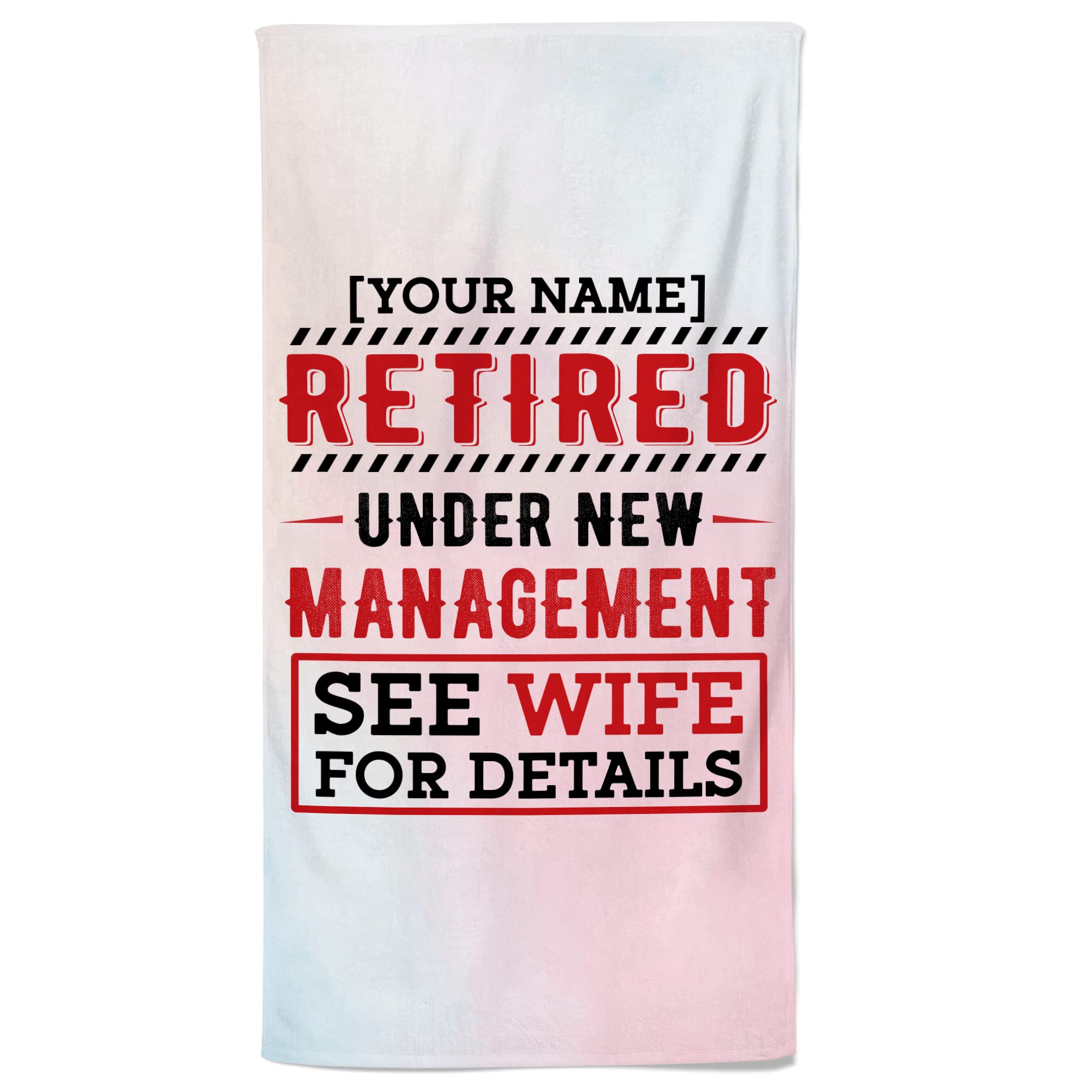 Custom Personalized Beach Towel with Name - Quick Dry Absorbent Large Towel for Travel, Pool & Bath | Retirement Gift for Women, Mom, Dad, Grandparents | Perfect for Beach Vacations, Spa Days & Backyard Lounging