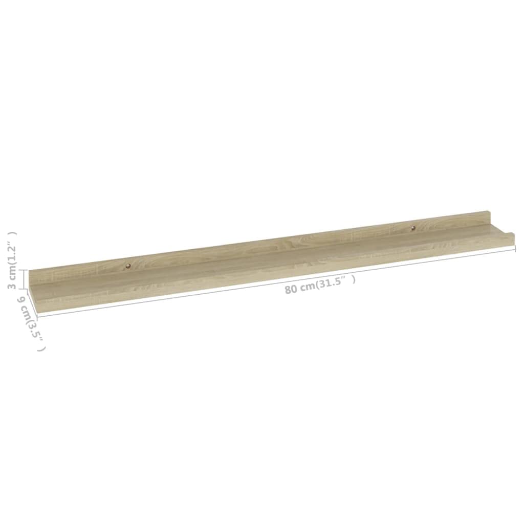 SKM Floating Wall Shelves Set of 2 - Sonoma Oak Wooden Shelves 31.5