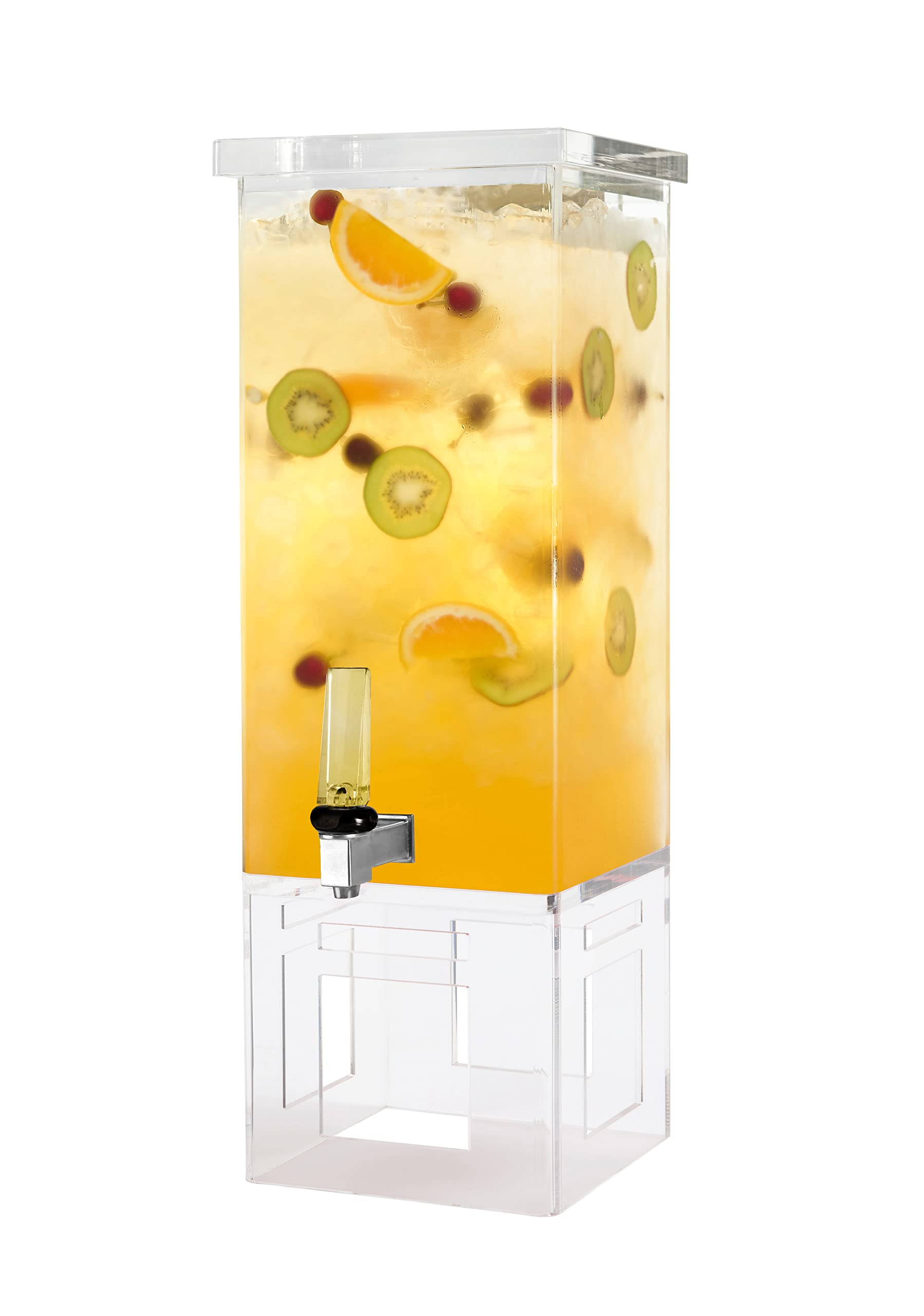 LD194 - 3 Gallon Square Acrylic Beverage Dispenser with Spigot - Perfect for Parties, Weddings, and Outdoor Events