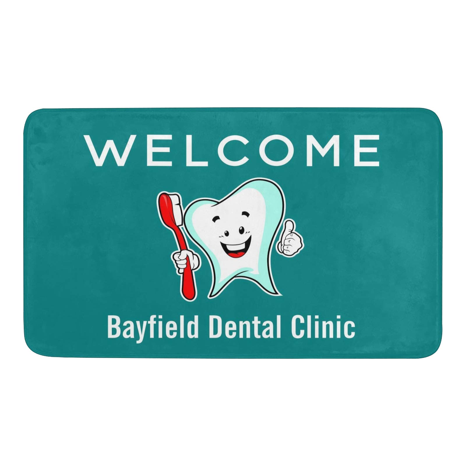 Custom Welcome to Dental Clinic Doormat 30x18 Inch - Personalized Indoor/Outdoor Non-Slip Entrance Rug for Dental Offices, Waiting Rooms & Home Decor