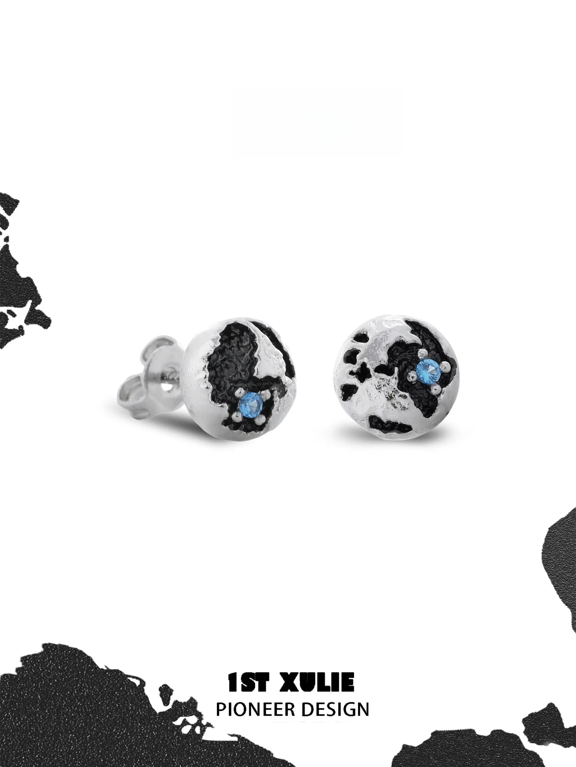 Mini World 925 Sterling Silver World Map Stud Earrings™ - Stylish Geographic Jewelry for Travel Lovers & Gift Giving