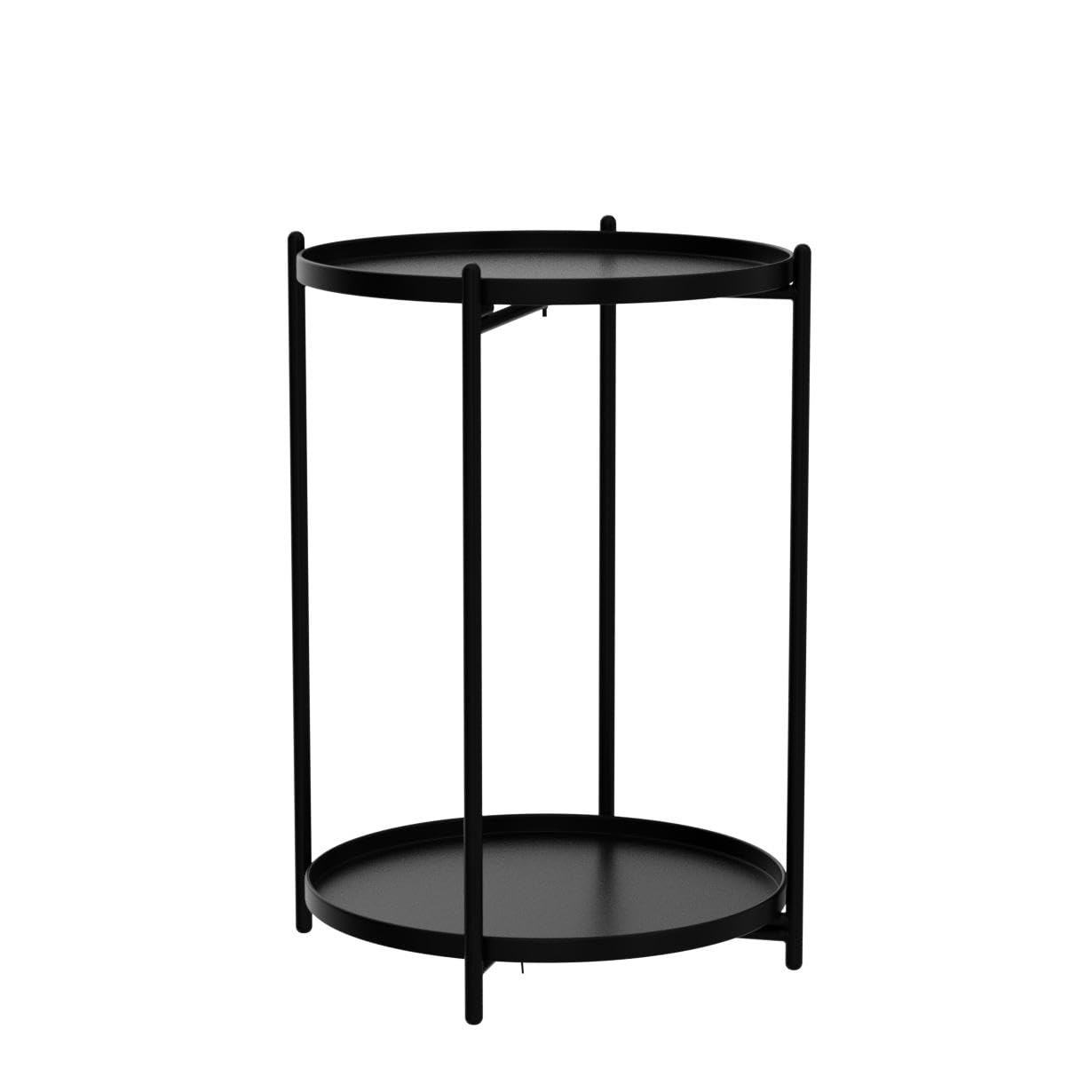 2-Tier Round Side Table with Removable Tray - Small End Table for Nursery, Bedroom, Living Room, Balcony, Office & Kitchen | Perfect for Coffee, Reading & Home Decor