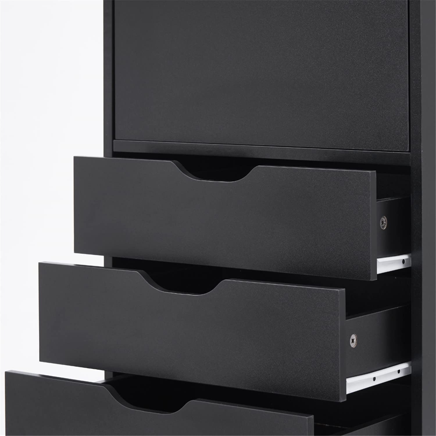 Naomi Home 6-Drawer Rolling File Cabinet with Wheels - Black Office Storage Organizer for Home & Business, Heavy Duty 180 lbs Capacity - Perfect for Desk Storage, Printer Stand & Document Organization