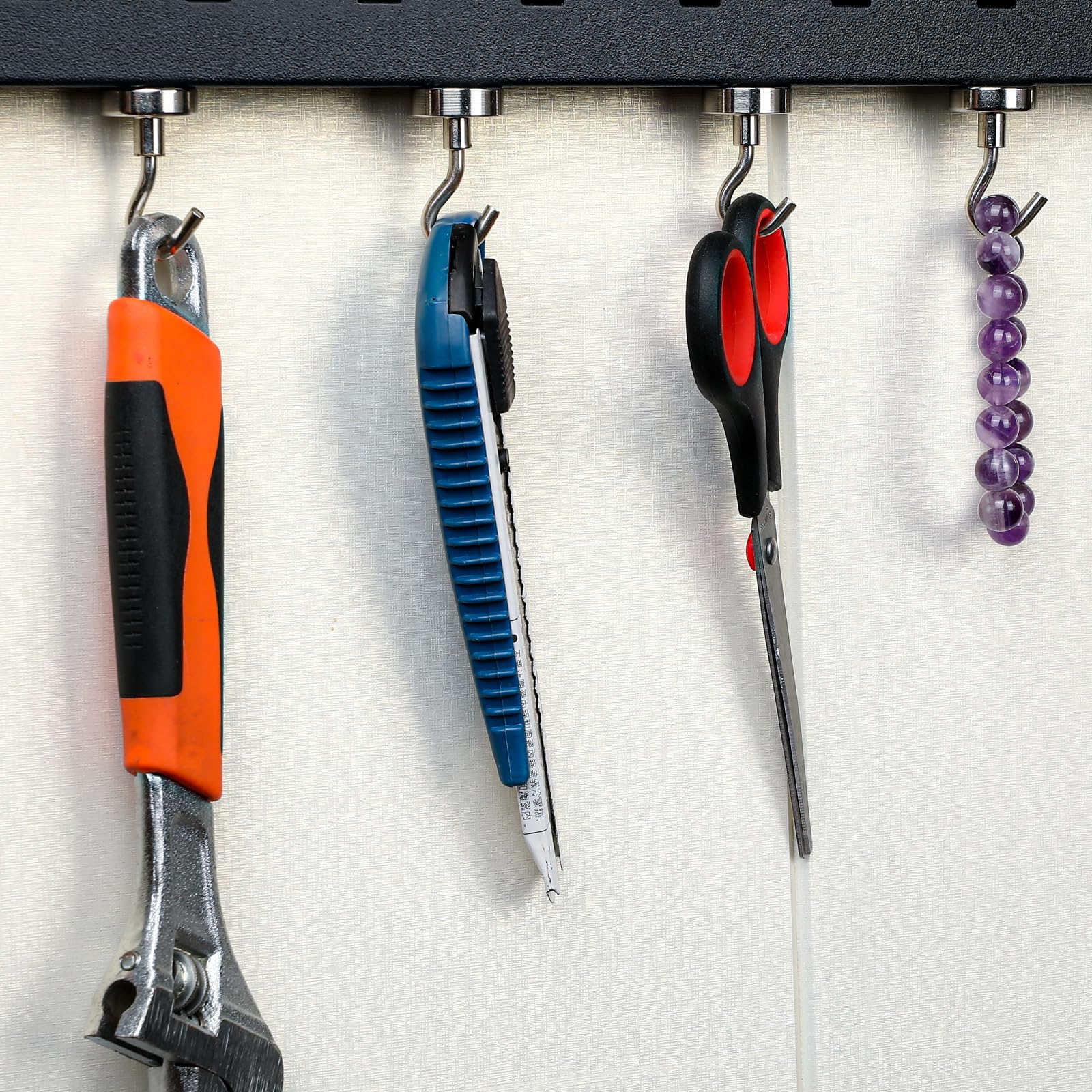 MIKEDE 5 Pack Magnetic Hooks - 110lbs Heavy Duty Hanging Hooks with Strong Neodymium Magnets for Cruise Cabins, Refrigerator, Kitchen, Grill & Industrial Use | Perfect for Organizing Tools, Hanging Utensils & Maximizing Space