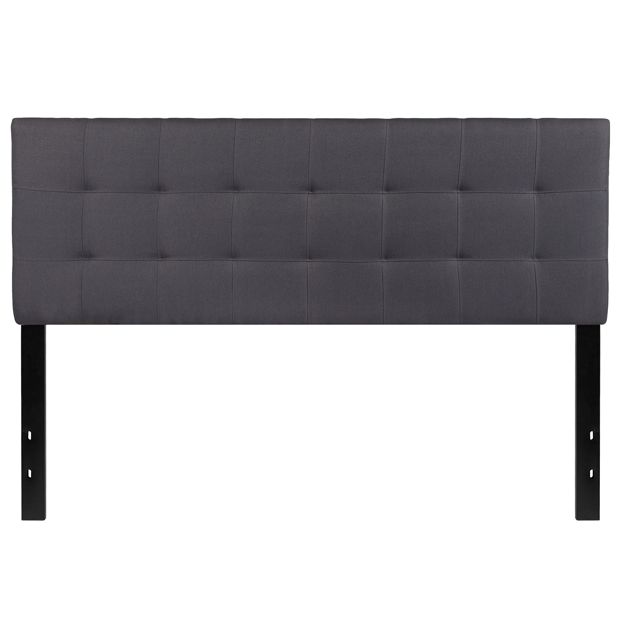 Flash Furniture Bedford Tufted Upholstered Queen Size Headboard - Dark Gray Fabric Upholstered Bed Frame Headboard for Master Bedroom, Guest Room & Home Decor