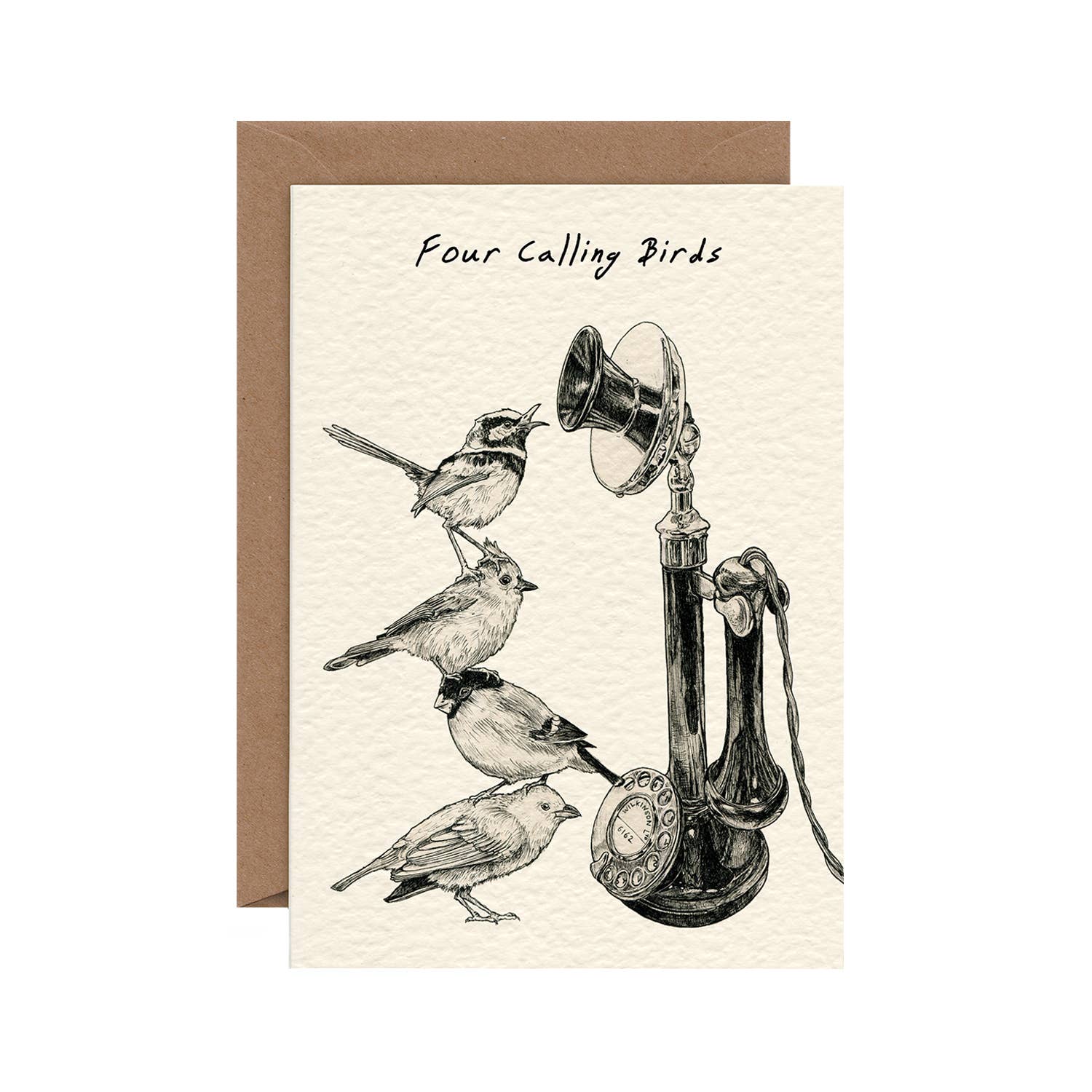 Hester & Cook Premium Stationery Set - Four Calling Birds Holiday Greeting Cards for Christmas & Special Occasions | Perfect for Gifts, Invitations & Festive Celebrations