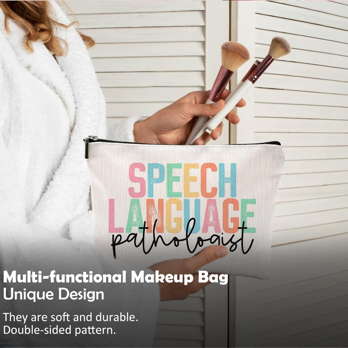 Speech Language Pathologist Gifts - SLP Makeup Cosmetic Bag for Women | Perfect Speech Therapist Appreciation Present | Ideal for Work, Travel & Daily Use
